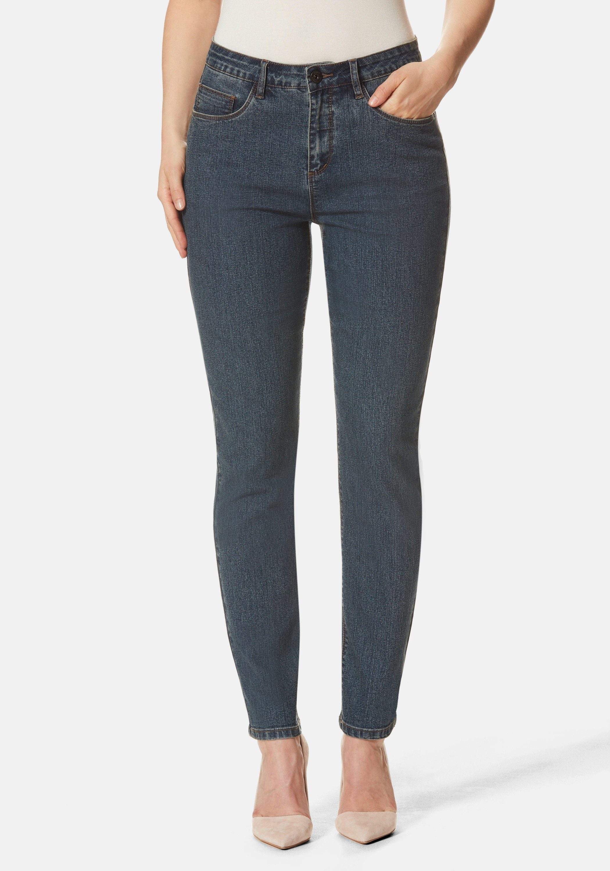 STOOKER WOMEN 5-Pocket-Jeans Nizza Denim Tapered Fit blue stone