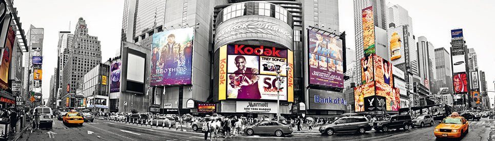Papermoon Fototapete New York Time Square Panorama, matt, (2 St)