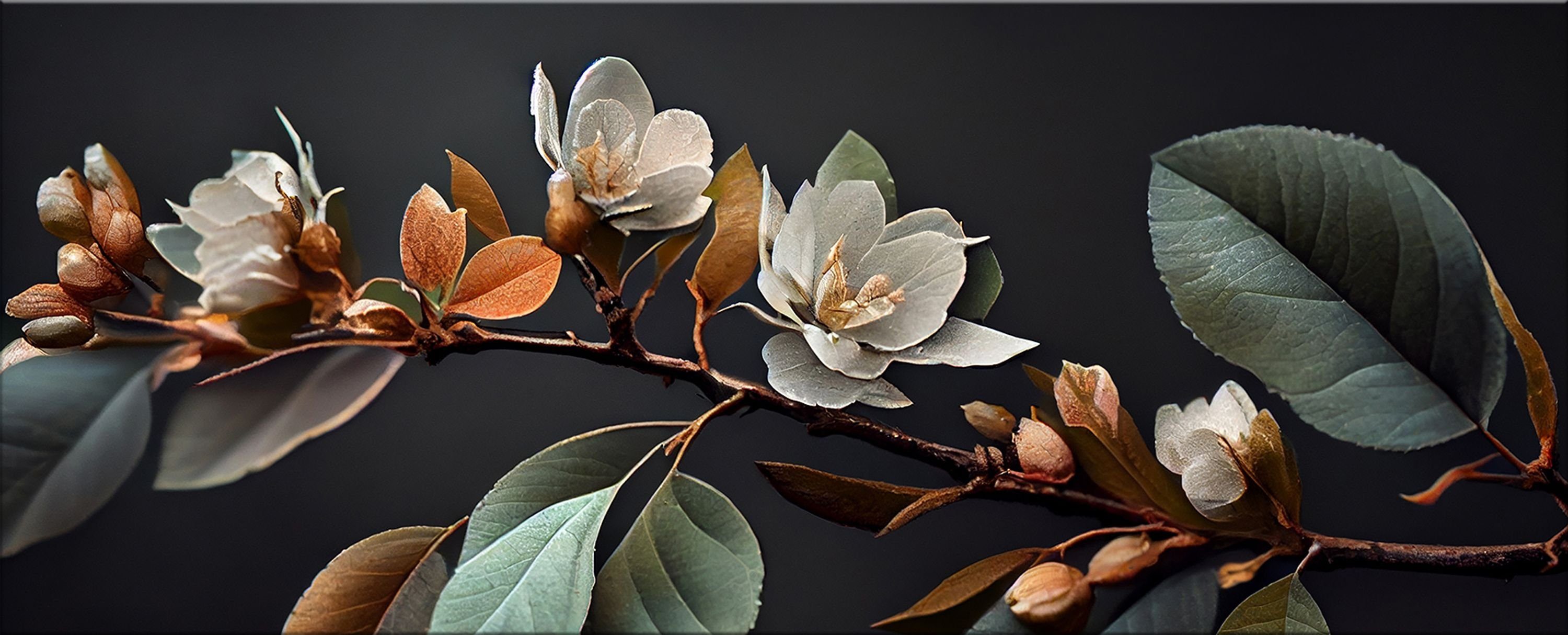XXL schwarz artissimo Glasbild Bild Blüten: groß Blumen Natur und aus cm 125x50 Glas dunkel, Glasbild Kirschblüten-Zweig