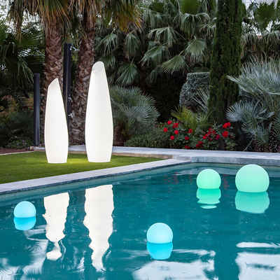 Licht-Trend Gartenleuchte »Außen-Dekoleuchte Buly Ø 30cm Weiß«, Kaltweiß