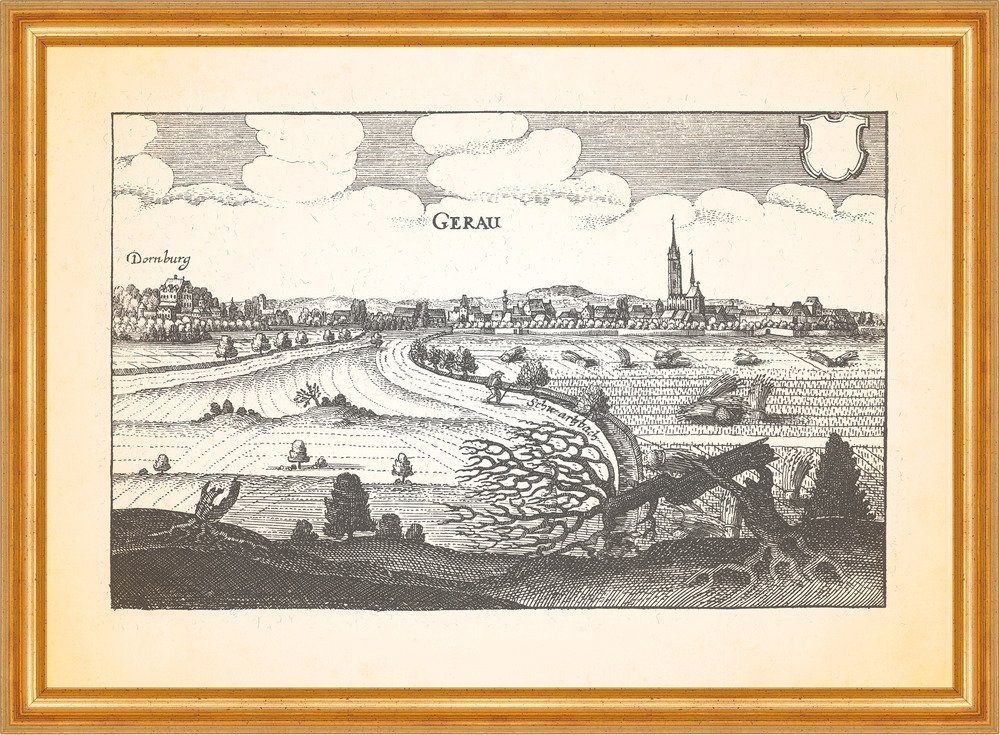 Kunstdruck Gerau Groß-Gerau Kühkopf-Knoblochsaue Schwedensäule Ried Merian 0017 G