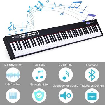 COSTWAY Home-Keyboard, 88 Tastatur, mit 128 Rhythmen/128 Töne/20 Demos