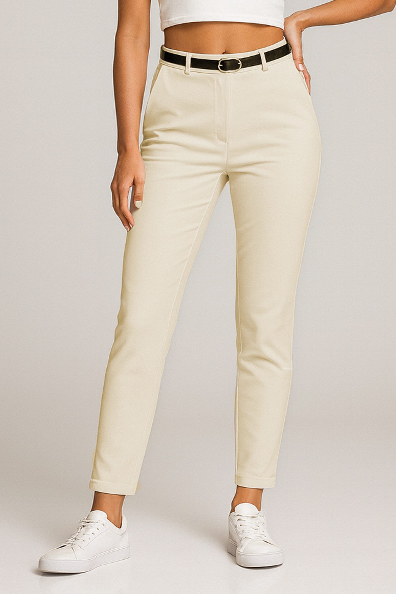 Kendindza Collection Stretch-Hose Damen Hose Stretch mit Gürtel Stoffhose D günstig online kaufen