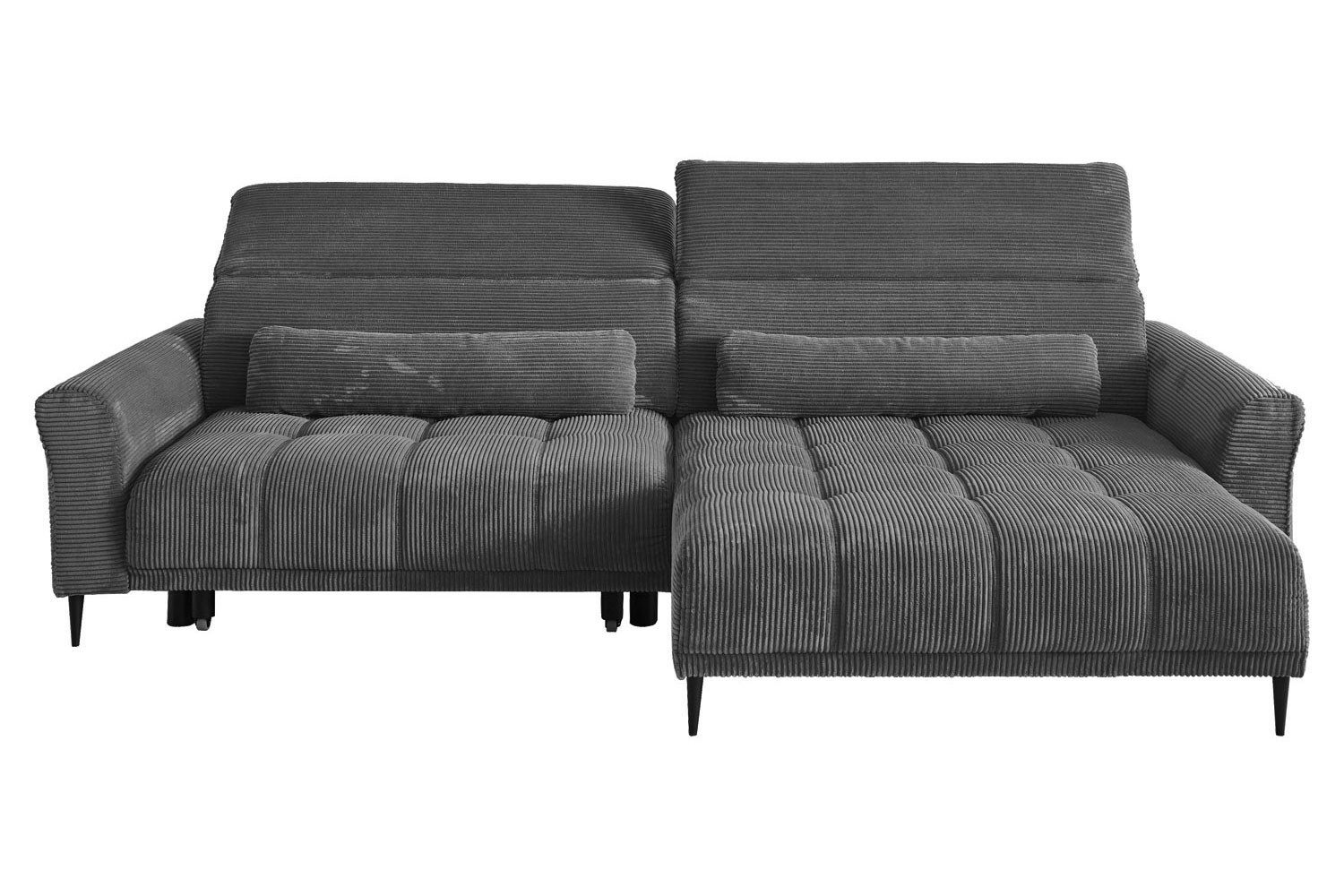 Iwaniccy Ecksofa LOGAN, Cordbezug, Dunkelgrau, B günstig online kaufen