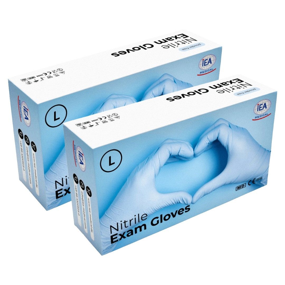 IEA Medical Einweghandschuhe Nitril-Handschuhe blau (Box, 200-St., Stück, Box) puderfrei, latexfrei, Hygiene-, Schutz-, Untersuchungshandschuhe