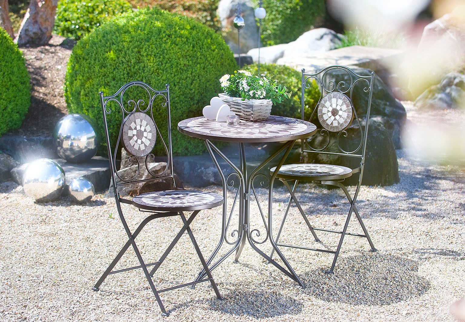 Kobolo Balkonset Tischgruppe Set MOSAIK Metall günstig online kaufen
