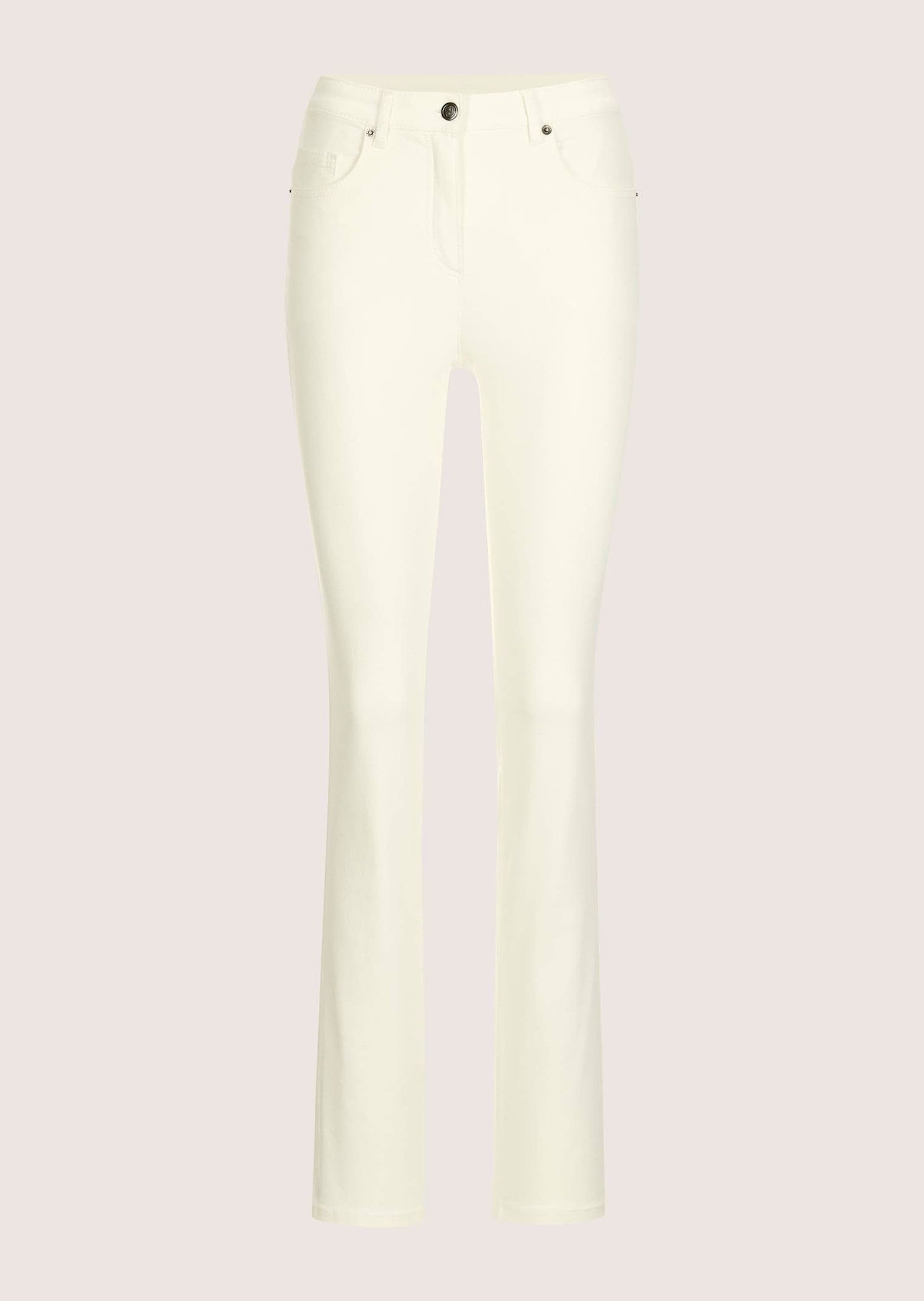 MADELEINE Gerade Jeans Kurzgröße: Gerade Five-Pocket-Jeans mit Stretch Lange Jeans mit bequemem Formbund, Gürtelschlaufen