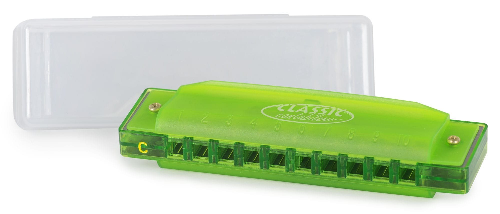 Classic Cantabile Mundharmonika FunKids Blues Harmonica ideal für Kinder, C-Dur C, diatonisch, inkl. Kunststoff-Etui, 20 Stimmzungen aus Phosphorbronze