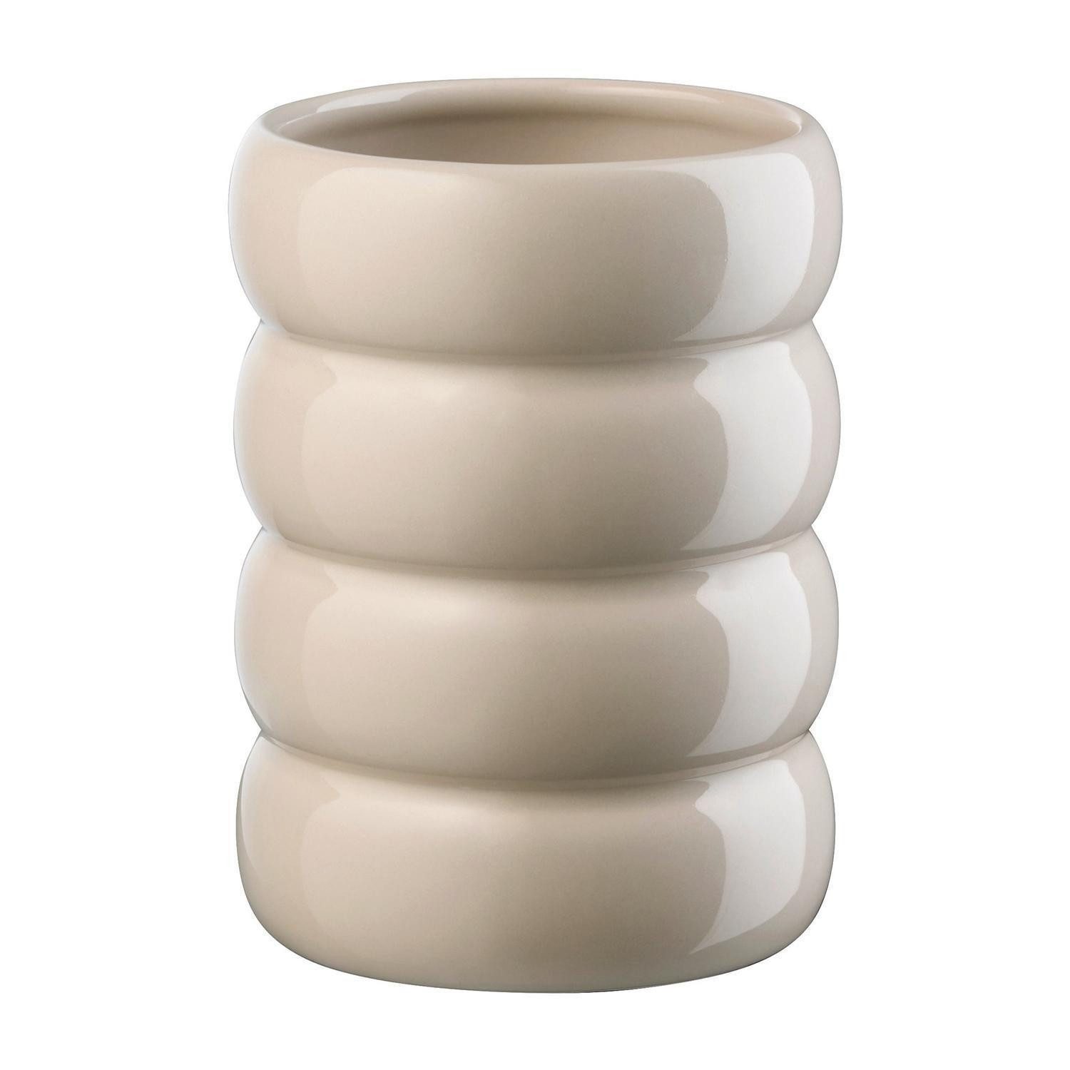 ASA SELECTION Tischvase Vase LOOPY, Beige, Ø 10 x H 16 cm, (1 St), Steingut