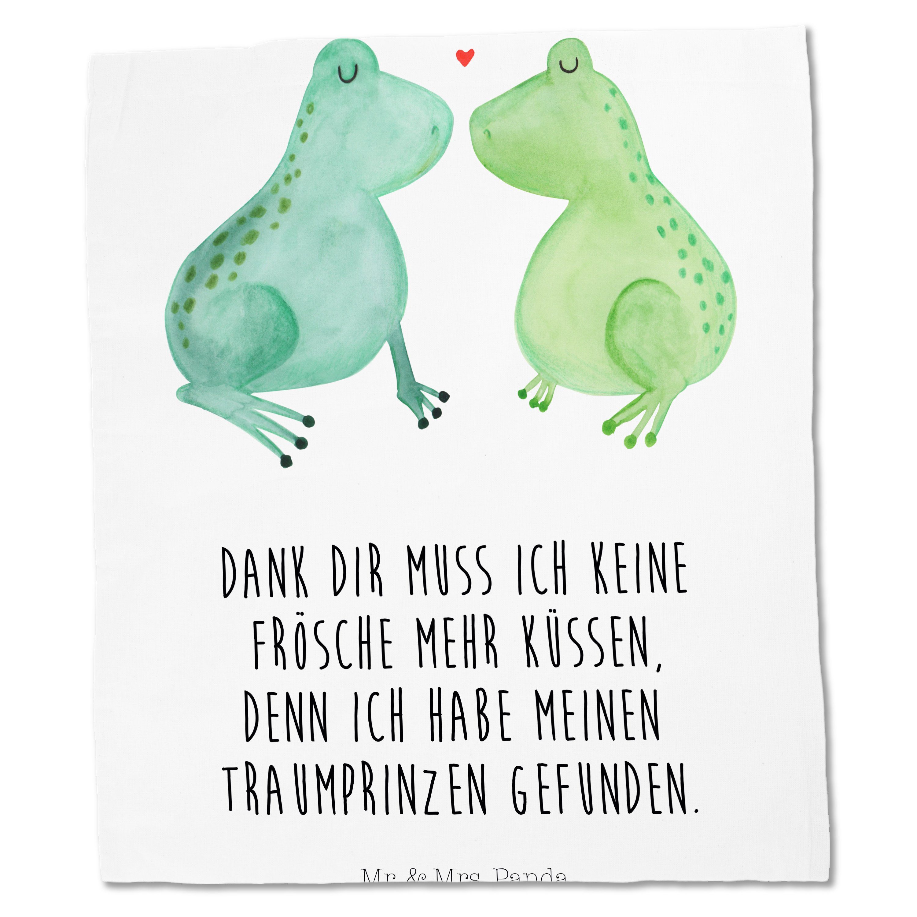 Mr. & Mrs. Panda Geschenk, (1-tlg) Liebe Verlobung, verliebt, Frosch Frösche, - Stoffbe Weiß Tragetasche 