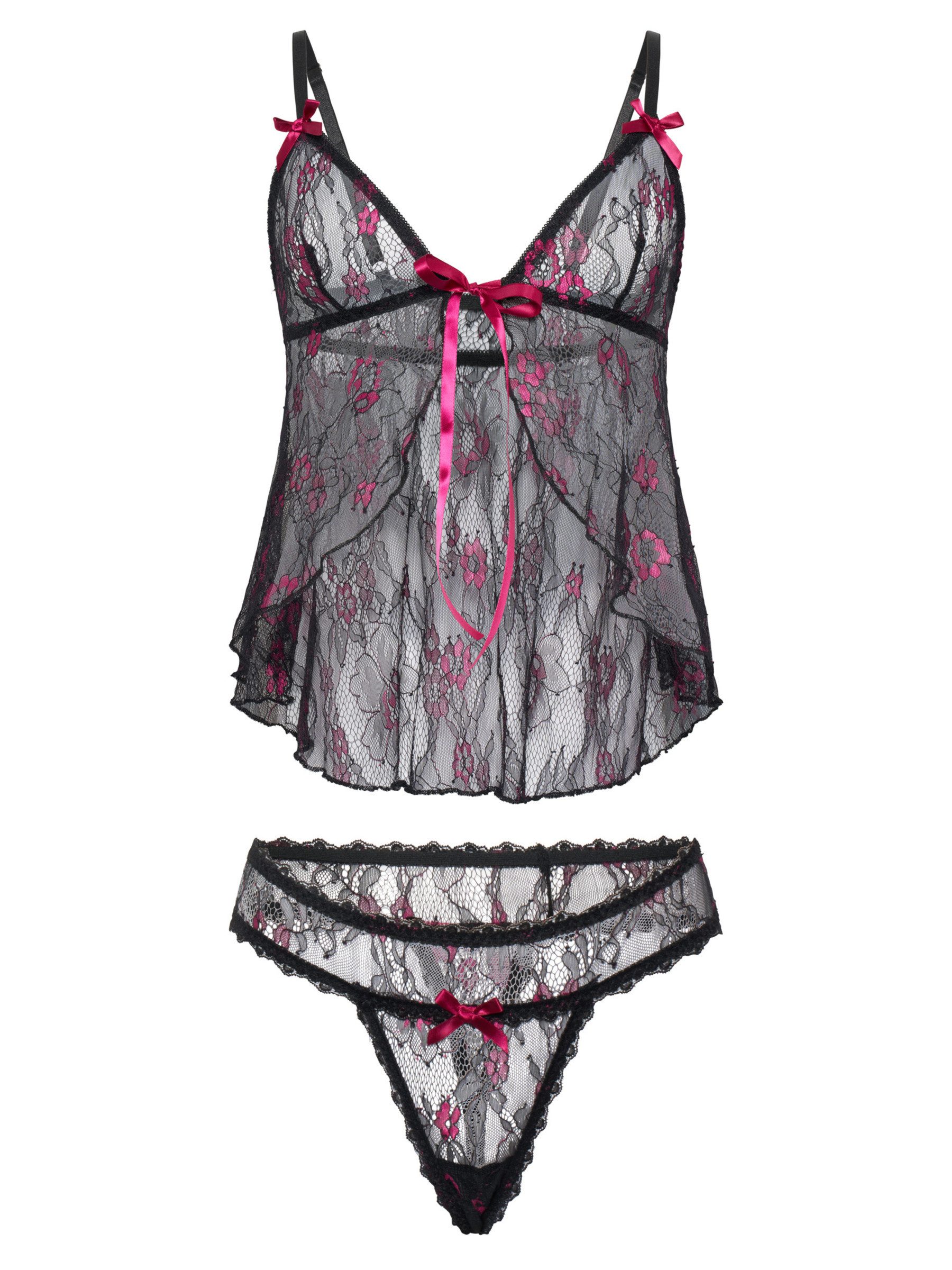 Babydollkleid Pyjama-Set aus Spitze – Sexy Loungewear