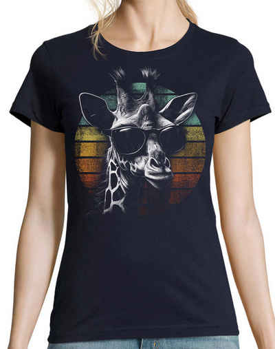 Youth Designz Print-Shirt Retro Giraffe Damen T-Shirt mit lustigen Logo für Damen, mit modischem Print