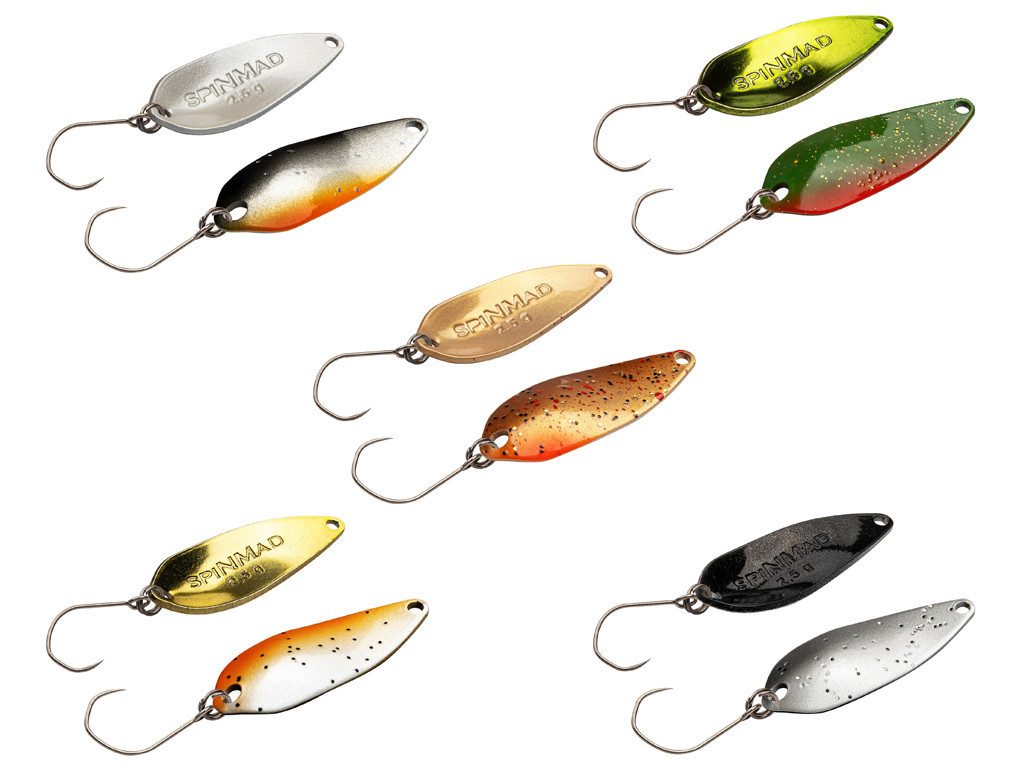 SpinMad Kunstköder SPINMAD-Spoon-Set - 5 Spoons - 2,5 g - Klares Wasser, (Spoons-Set, 5-St. Spoons Set 2,5 g klares Wasser), Effektiver Lauf, Exzellente Verarbeitung