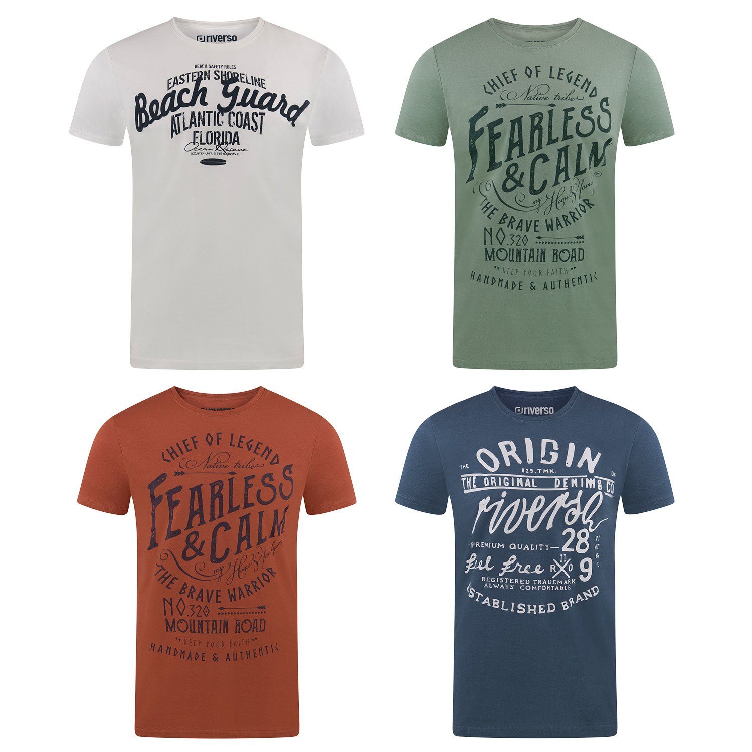 riverso T-Shirt Herren Printshirt RIVLeon Regular günstig online kaufen