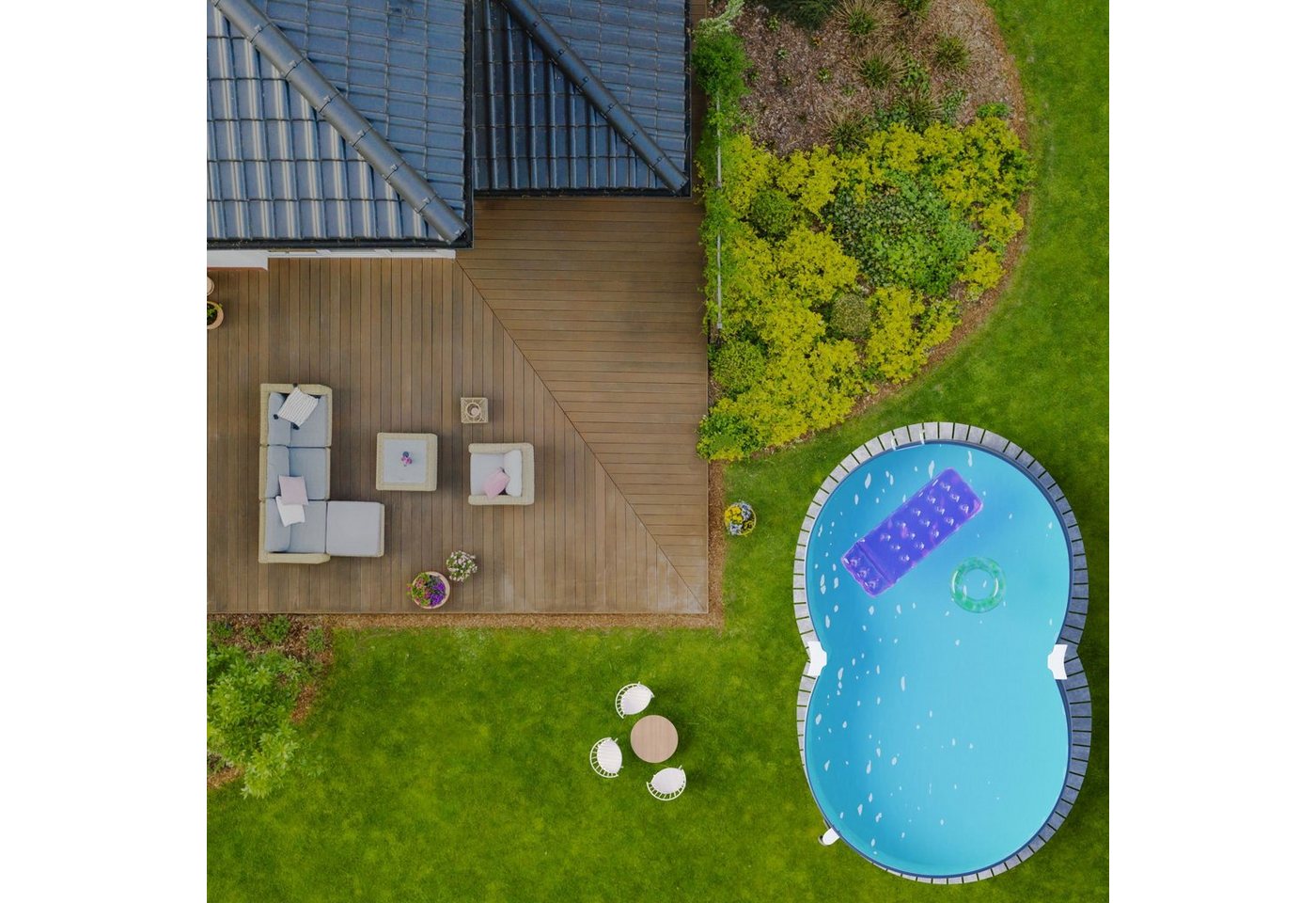 Thumbnail - Planet Pool Achtformpool Stahlwandpool Set (6-teilig) achtform 540x350x120c (Komplett-Set), verzinkte Stahlwand