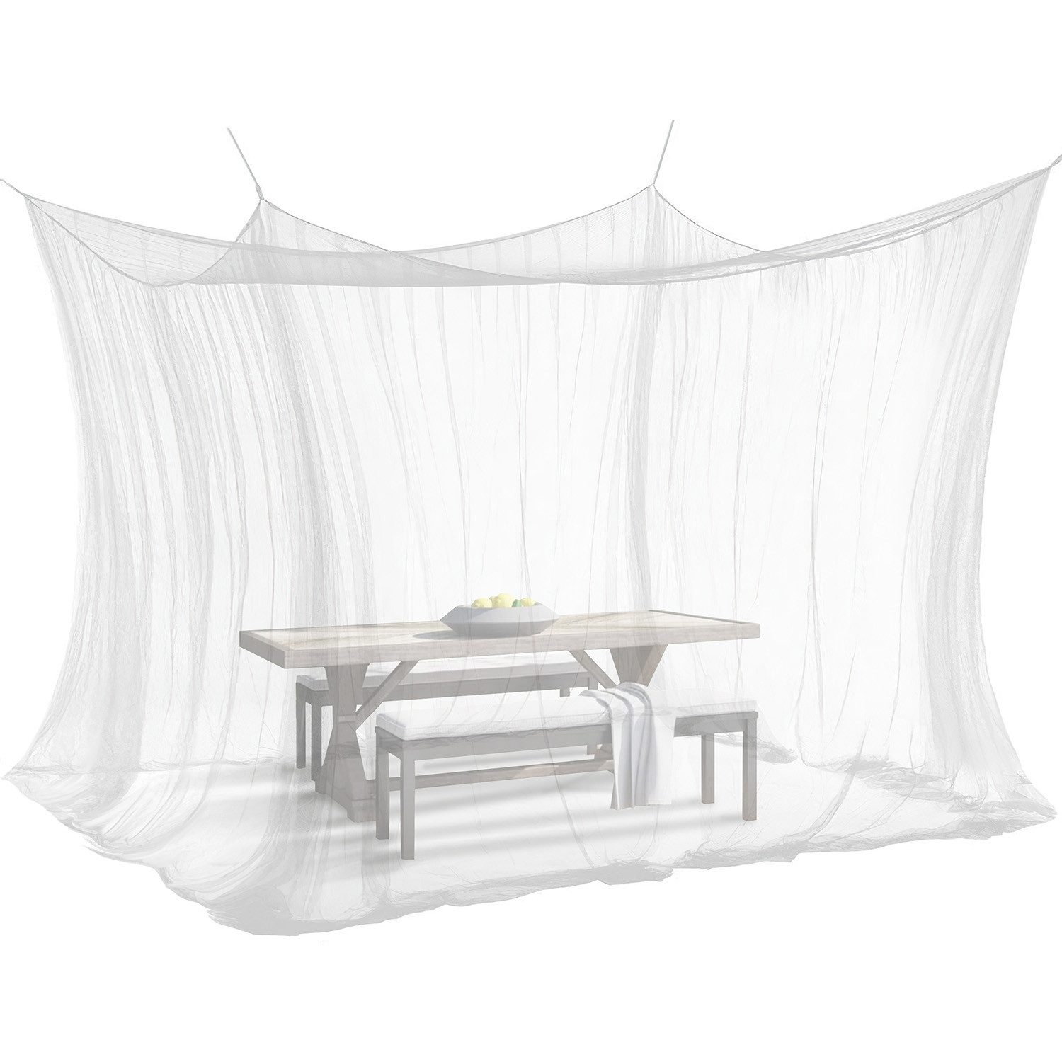 ELEGANCIO Moskitonetz XXL für Innen & Außen weiß 300x300x250cm schwarz