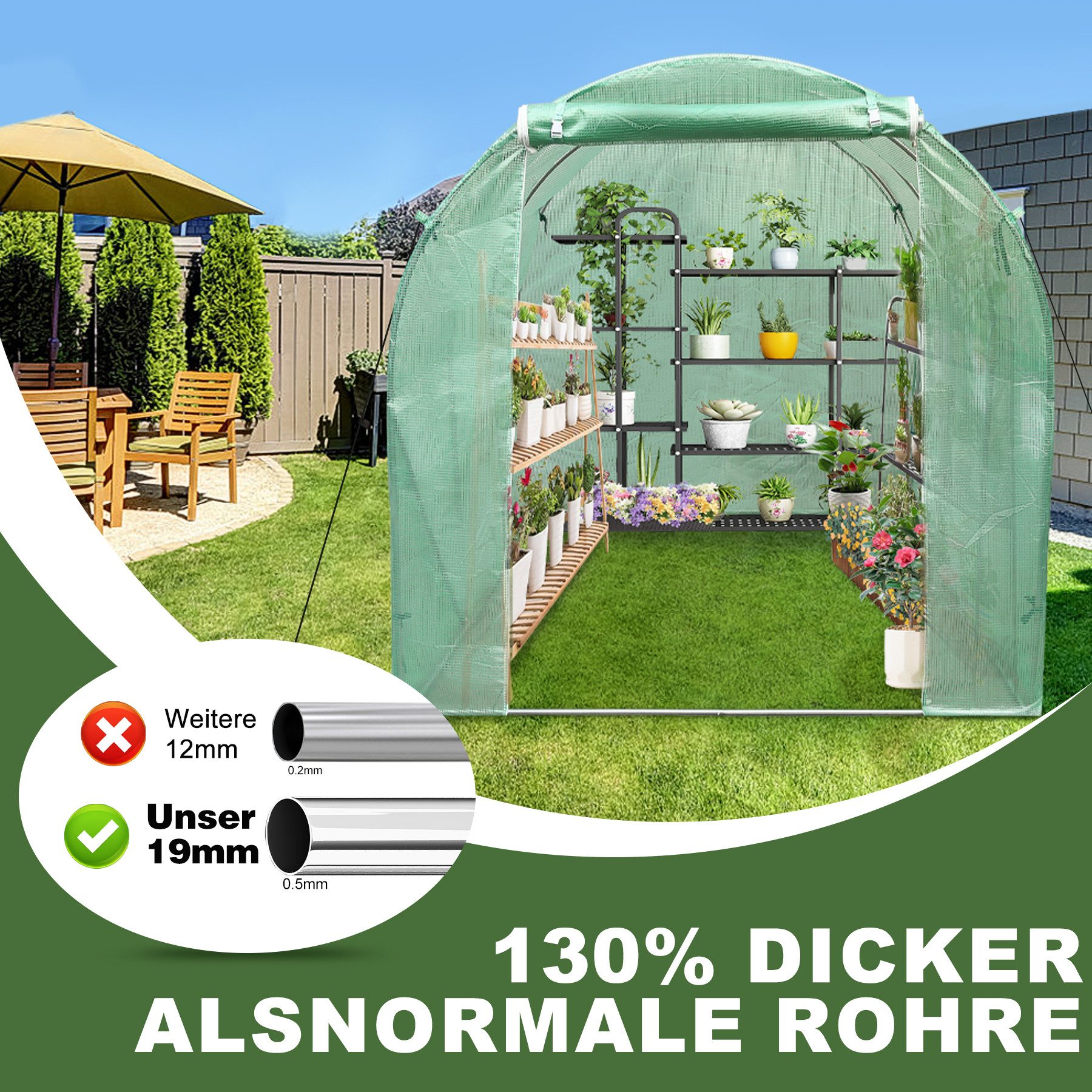 HomeMiYN Gewächshaus Robustes Balkongew...