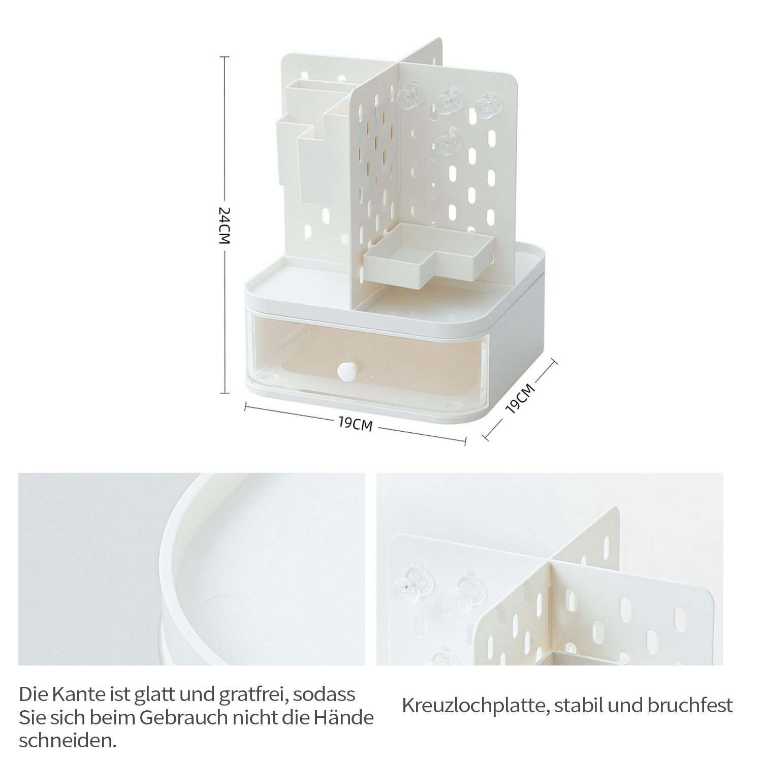 Refttenw Organizer Schreibtisch Organizer, 360° Drehbar Multifunktional Aufbewahrungsbox, Schreibtischorganizer für Büro Zuhause Schule