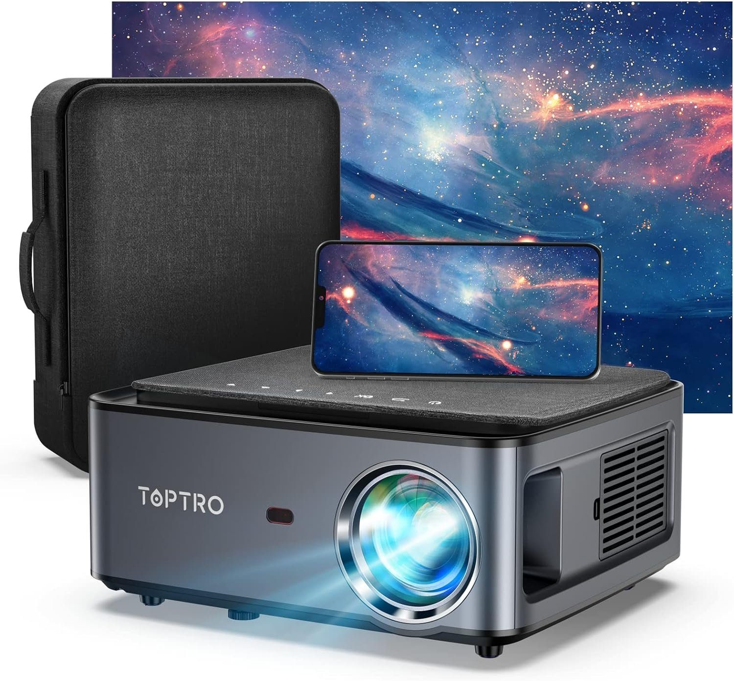 TOPTRO Portabler Projektor (1920x1080 px, Toptro beamer lumen heimkino projector kompatibel mit ios android)