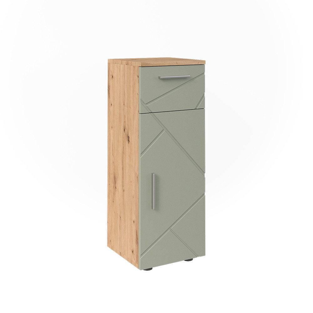Midischrank Irma, Salbeigrün/Artisan, 30 x 81 cm