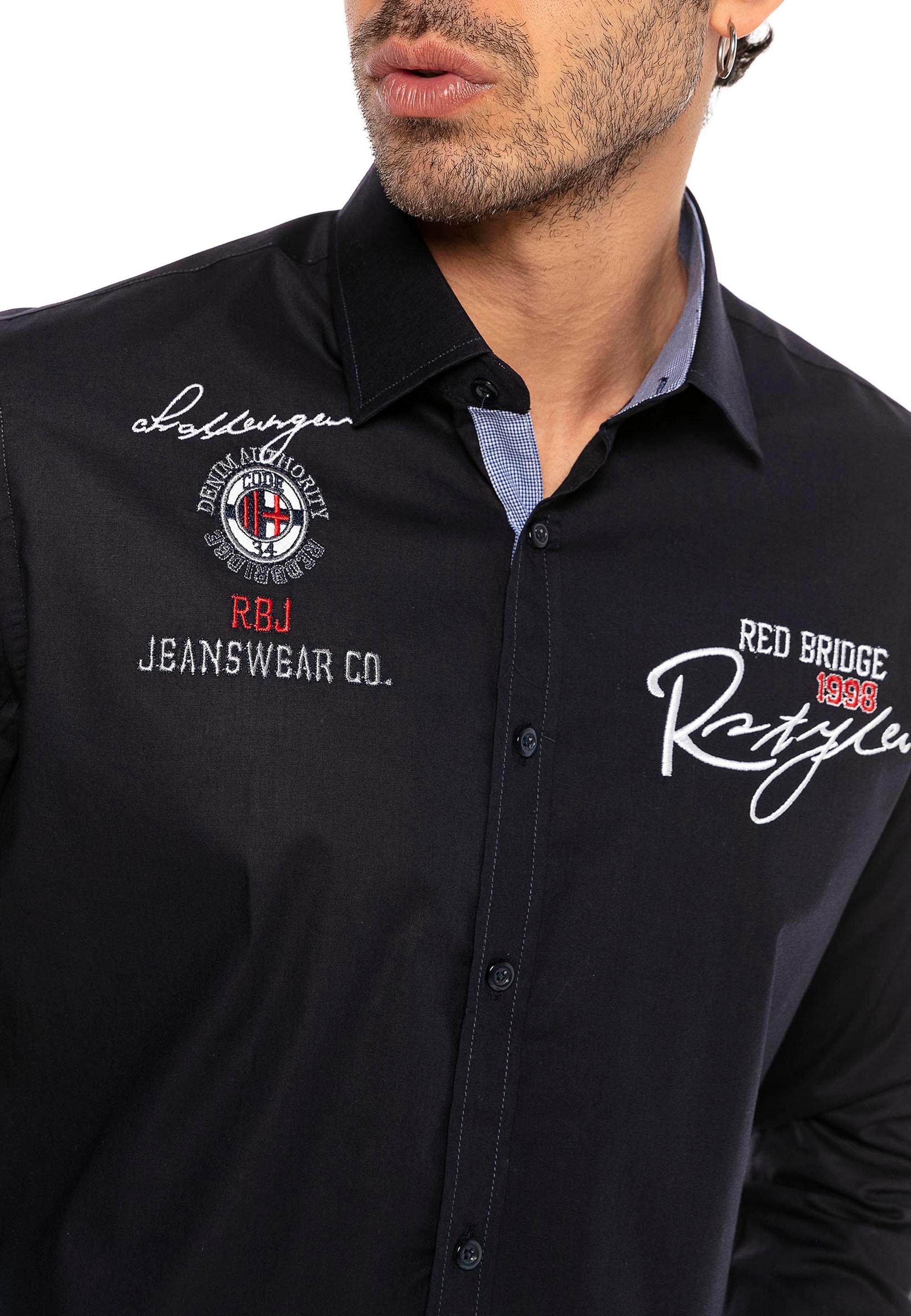 RedBridge Langarmhemd mit hochwertigen Stickereien Elegantes Langarmhemd