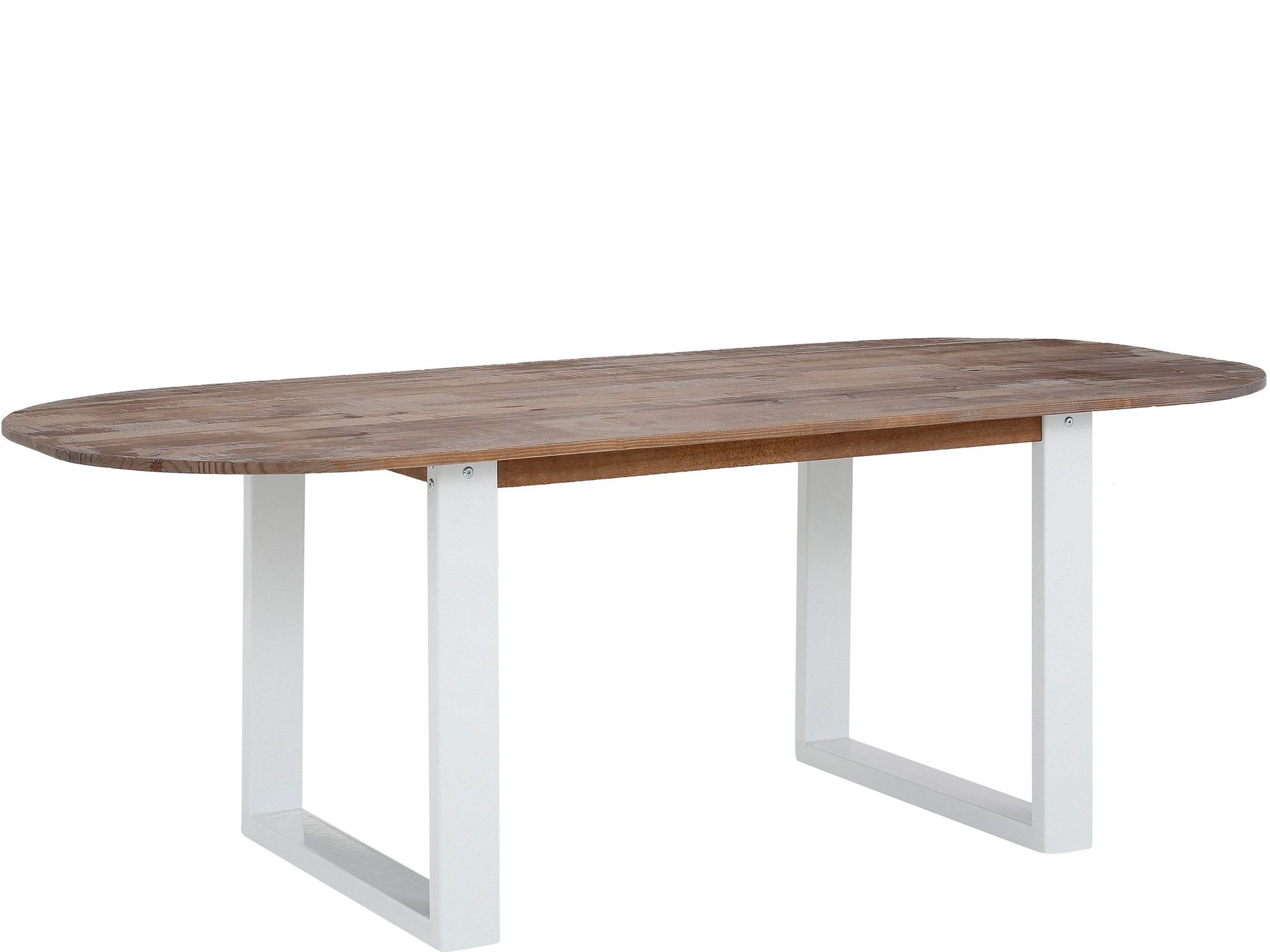 loft24 Esstisch Laslo, ovaler Tisch, Kiefer Massivholz, Kufengestell aus Metall, 180 cm