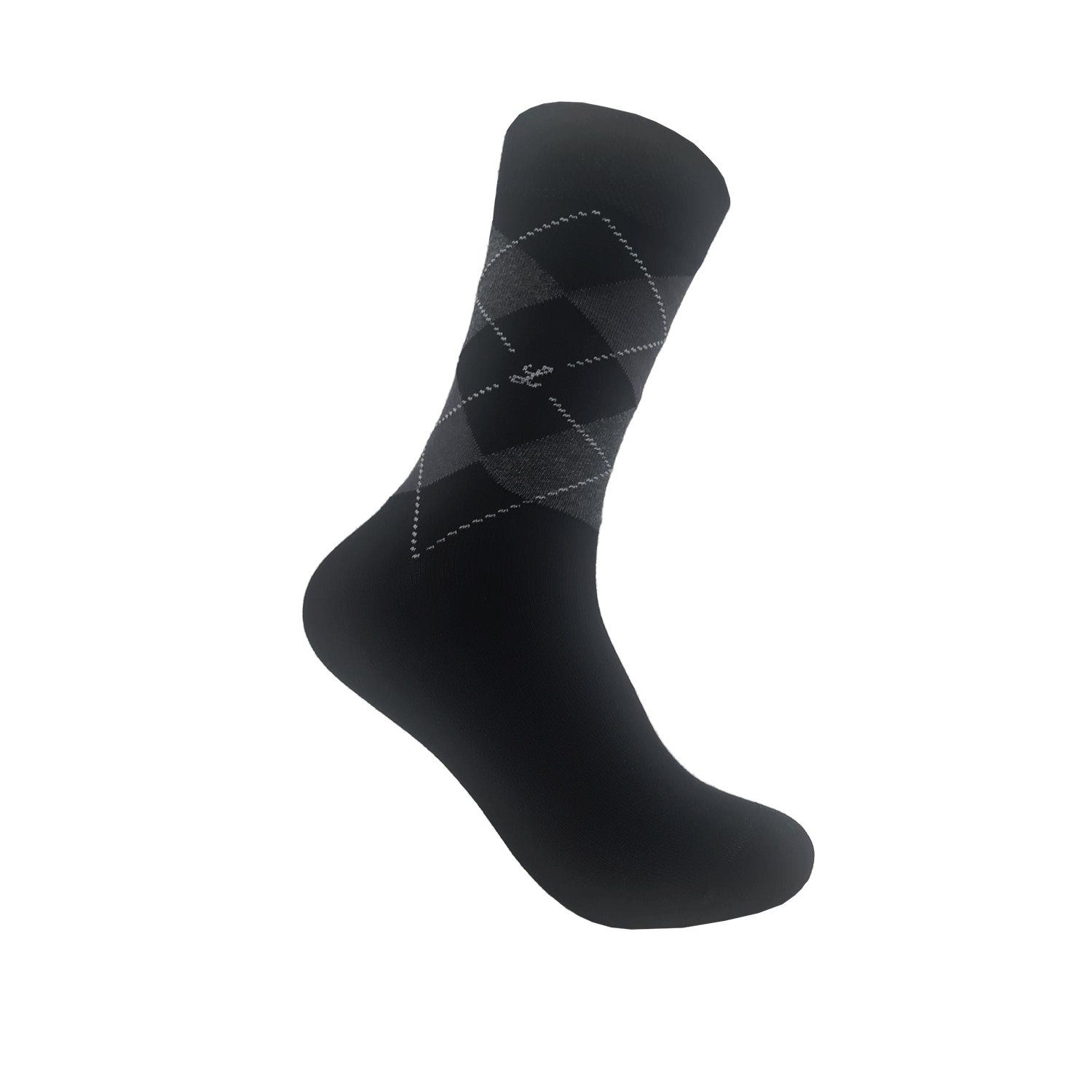 Max Lindner Businesssocken Markensocken aus hochwertiger Baumwolle für Damen und Herren (unifarbend und gemustert, 1-Paar) atmungsaktiv und hautfreundlich Mix schwarz | Socken