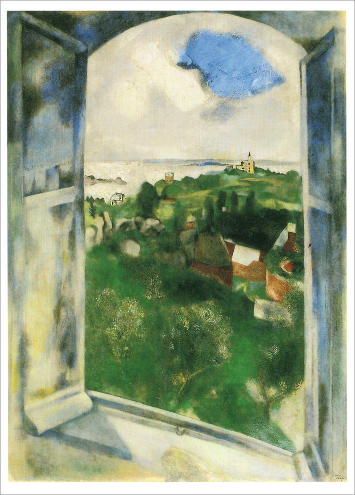 Postkarte Kunstkarte Marc Chagall "Sicht auf die Insel Bréhat"