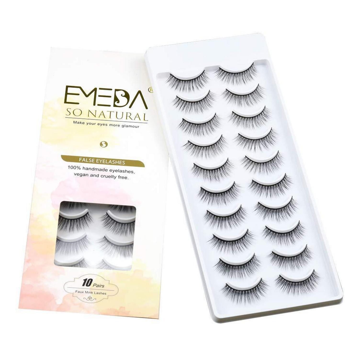 LuxusKollektion Bandwimpern Falsche Wimpern Set 10 Stile Natur-Look