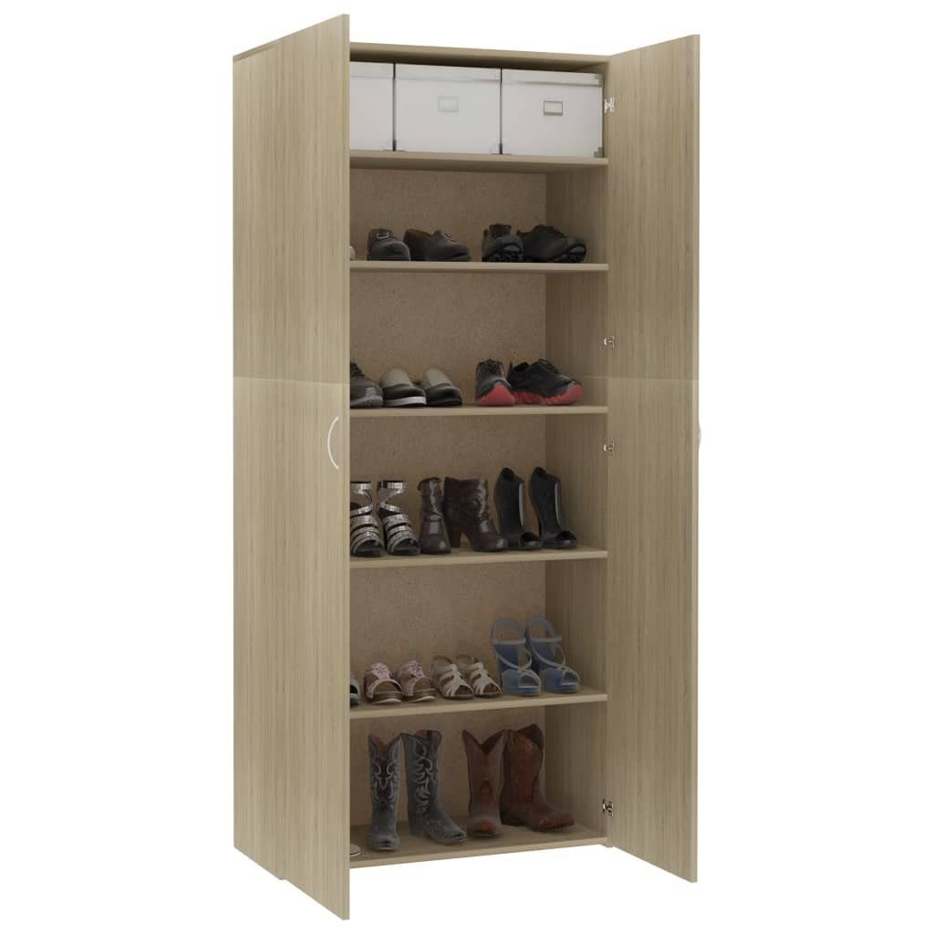 furnicato Schuhschrank Sonoma-Eiche 80x35,5x180 cm Holzwerkstoff