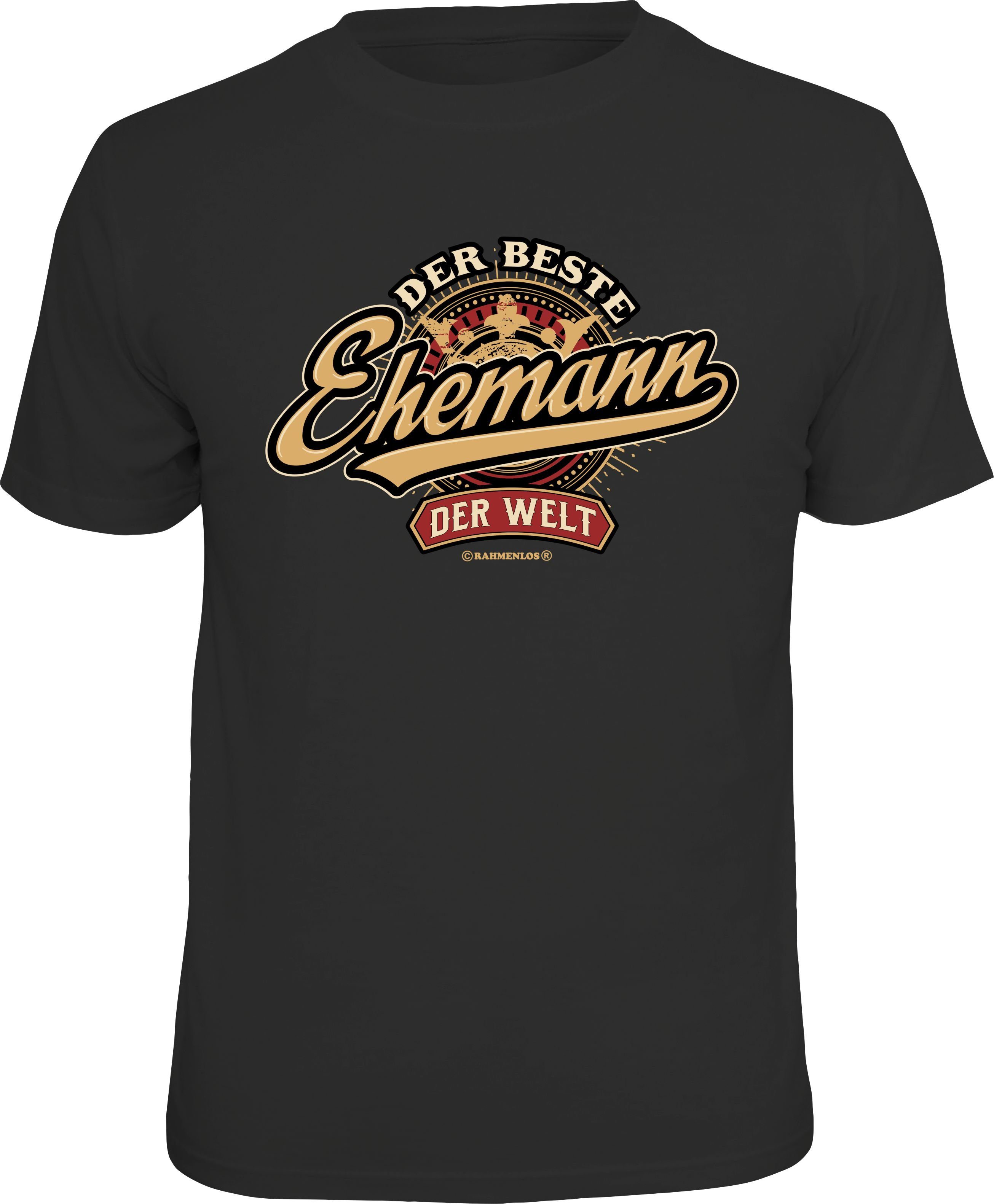 RAHMENLOS® T-Shirt Das Geschenk zum Hochzeitstag "Bester Ehemann der Welt"