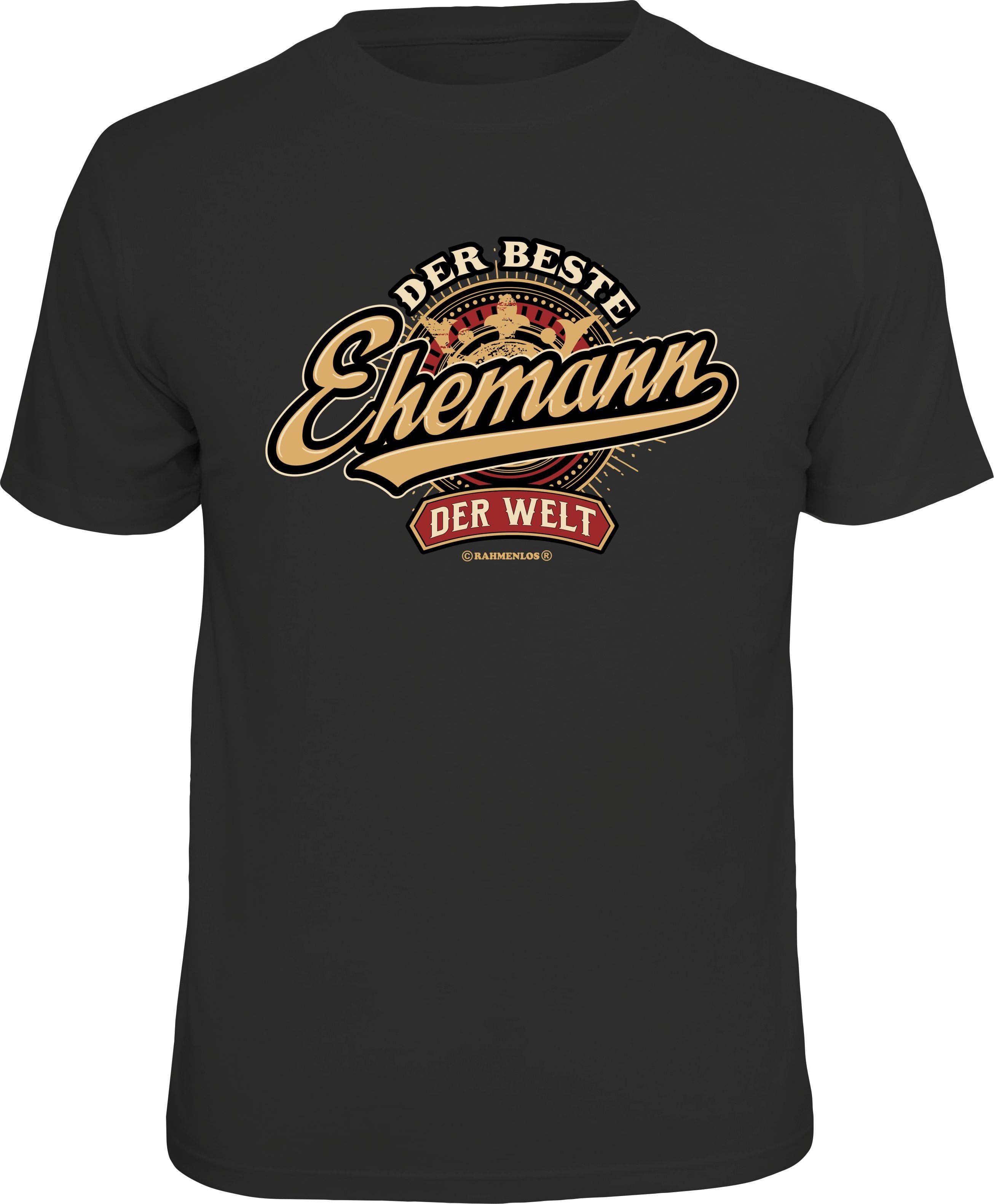 RAHMENLOS® T-Shirt Das Geschenk zum Hochzeitstag "Bester Ehemann der Welt" günstig online kaufen