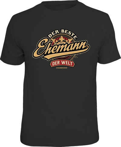 RAHMENLOS® T-Shirt Das Geschenk zum Hochzeitstag "Bester Ehemann der Welt"