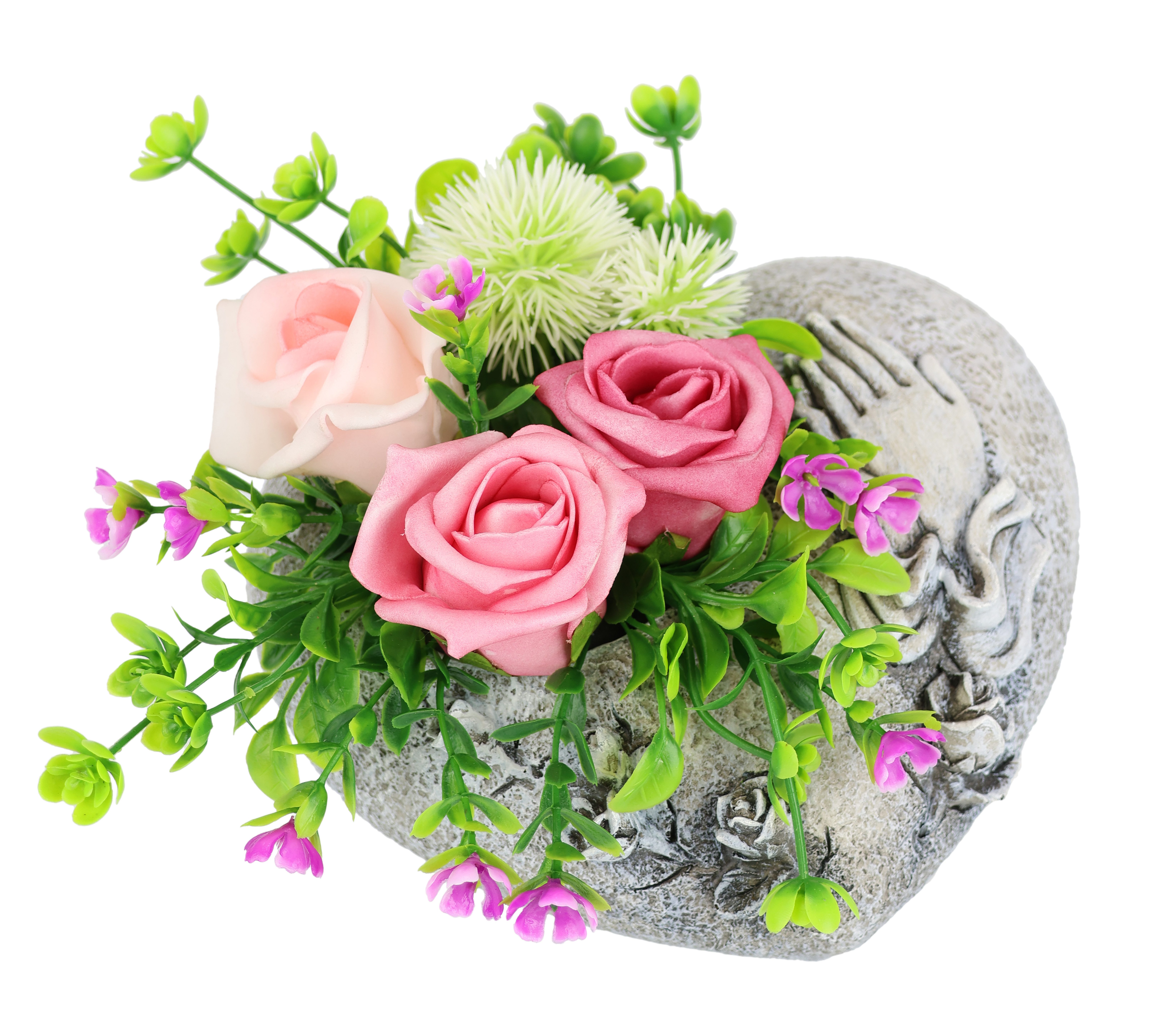 Kunstblume Gesteck 'Rosen' in Herz-Pflanzschale, OTTO home