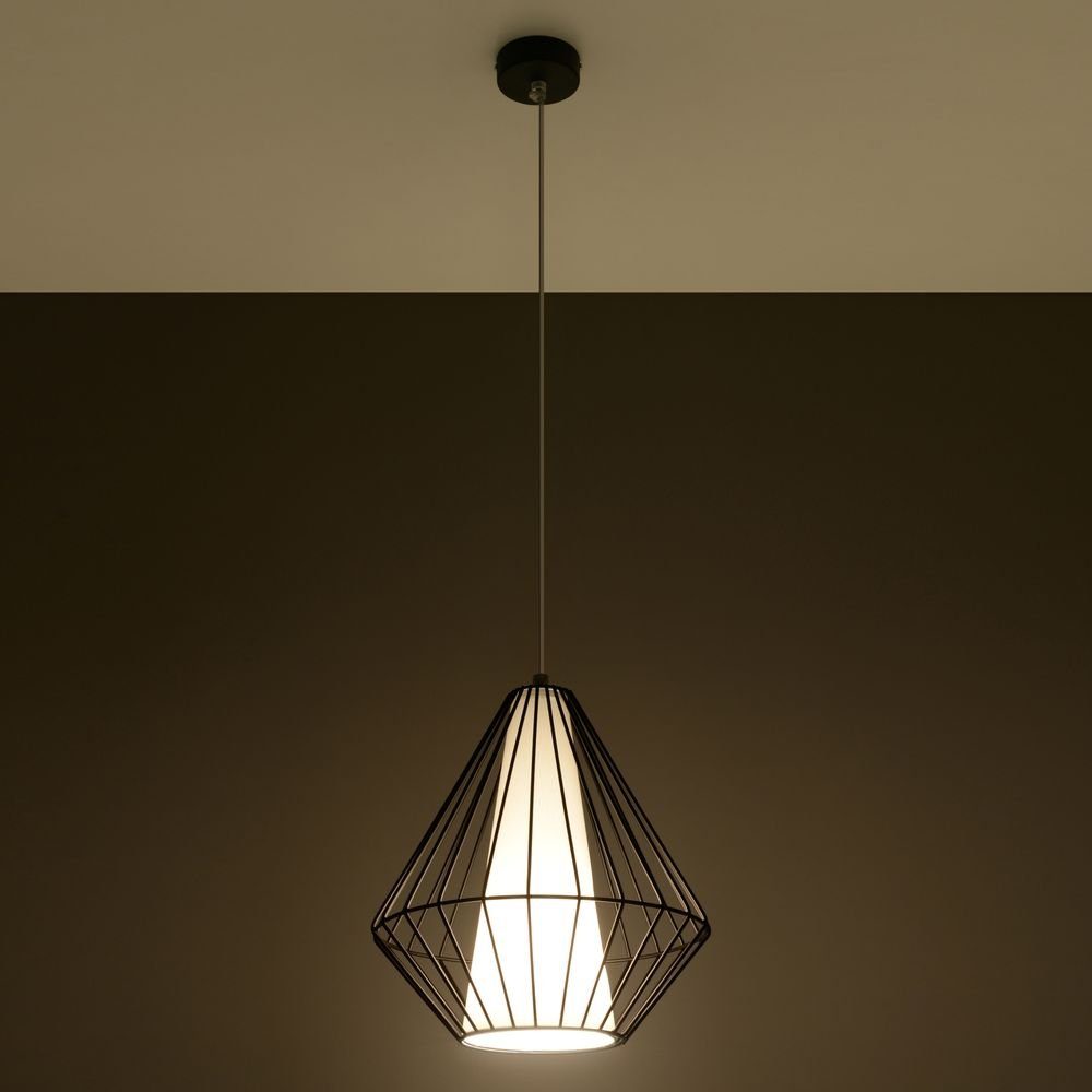 famlights Hängeleuchte, Pendelleuchte Henry aus Stahl in Schwarz E27 1 x 60 W, keine Angabe, Leuchtmittel enthalten: Nein, warmweiss, Hängeleuchte, Pendellampe, Pendelleuchte