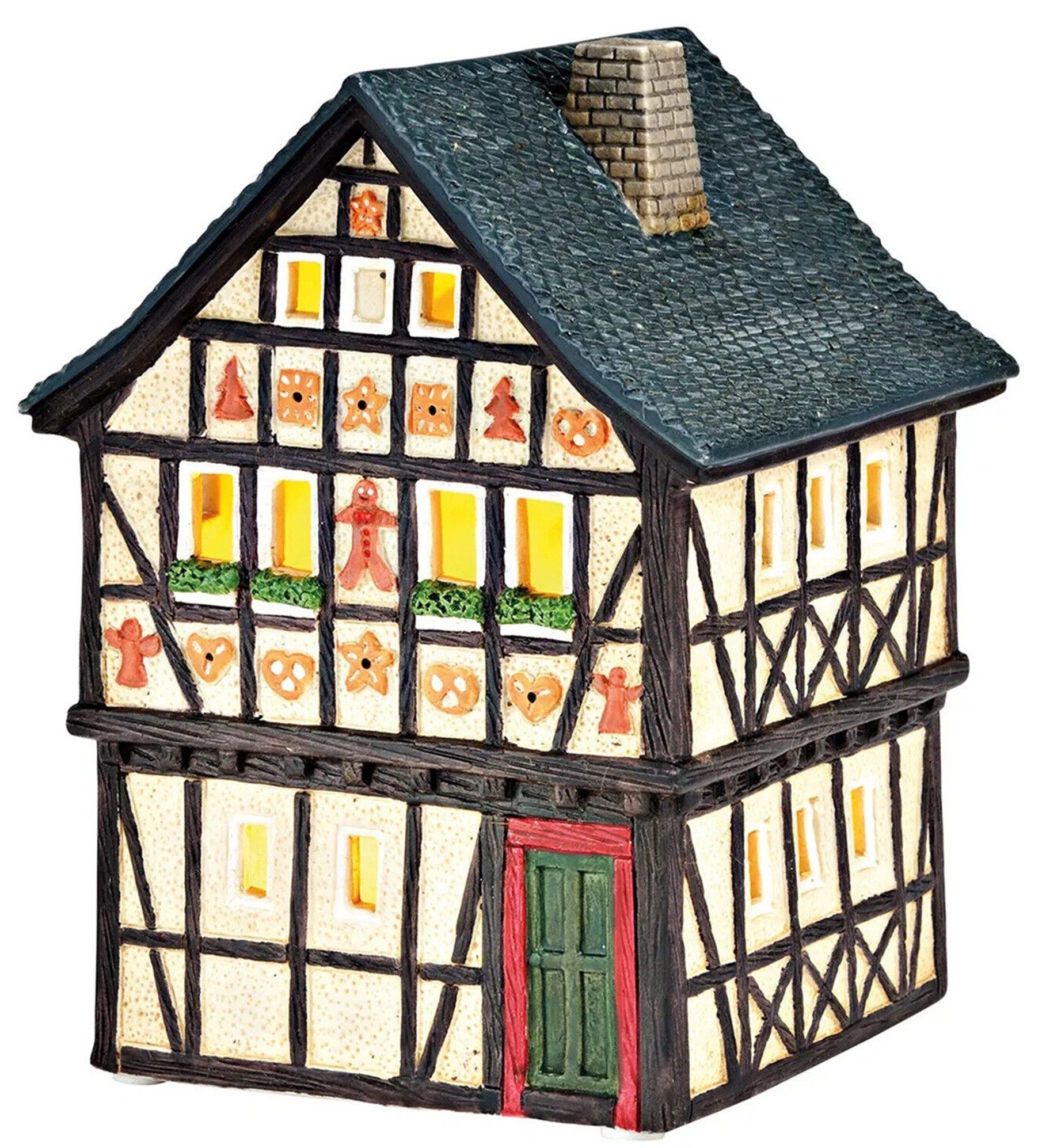 Wurm Dekoobjekt Lebkuchenhaus Bunt Porzellan Figur Modell Lichthaus