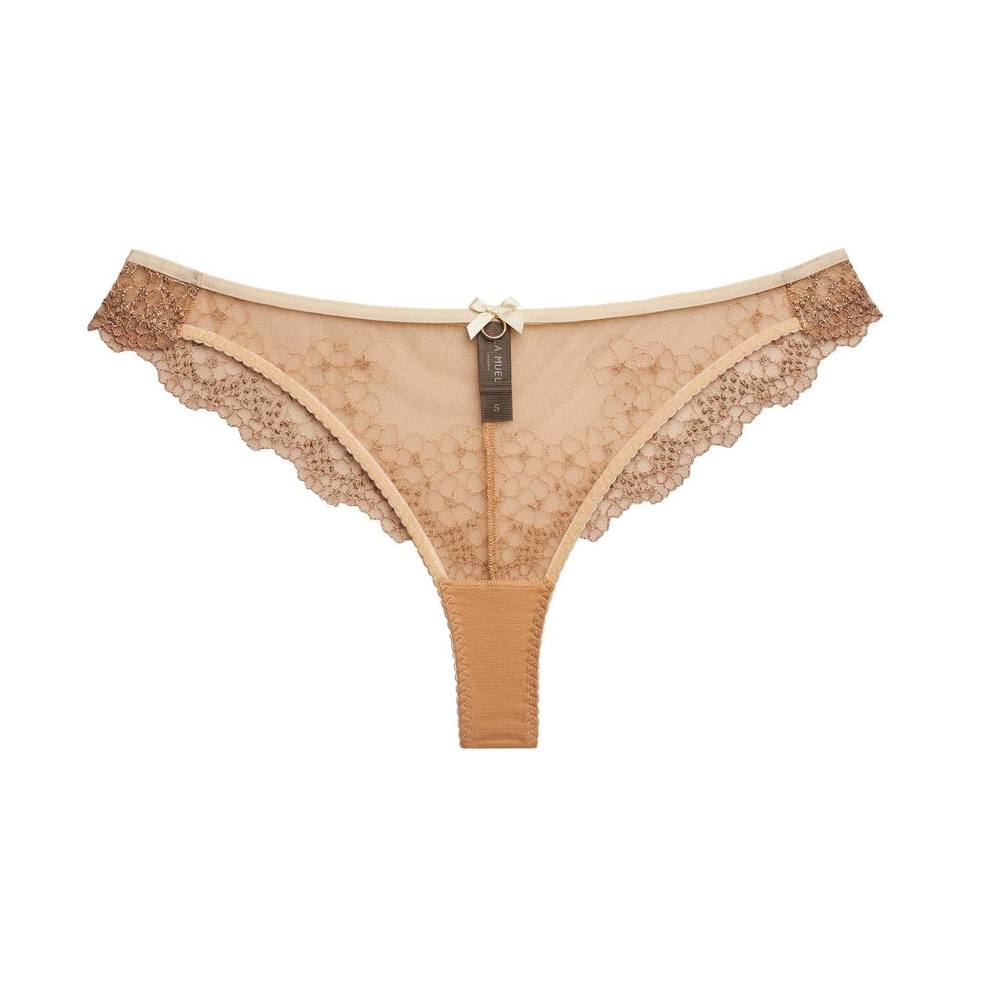 La Muel Lingerie Brasilslip mit goldenen Akzenten und Push-up Effekt