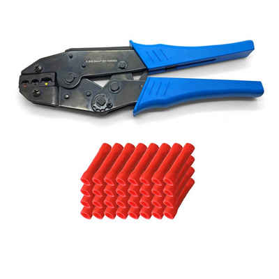ARLI Crimpzange ARLI Handcrimpzange 0,5 - 6 mm² - Crimpzange Presszangen Zange + 50 x Stossverbinder rot 0,5 - 1,5 mm²