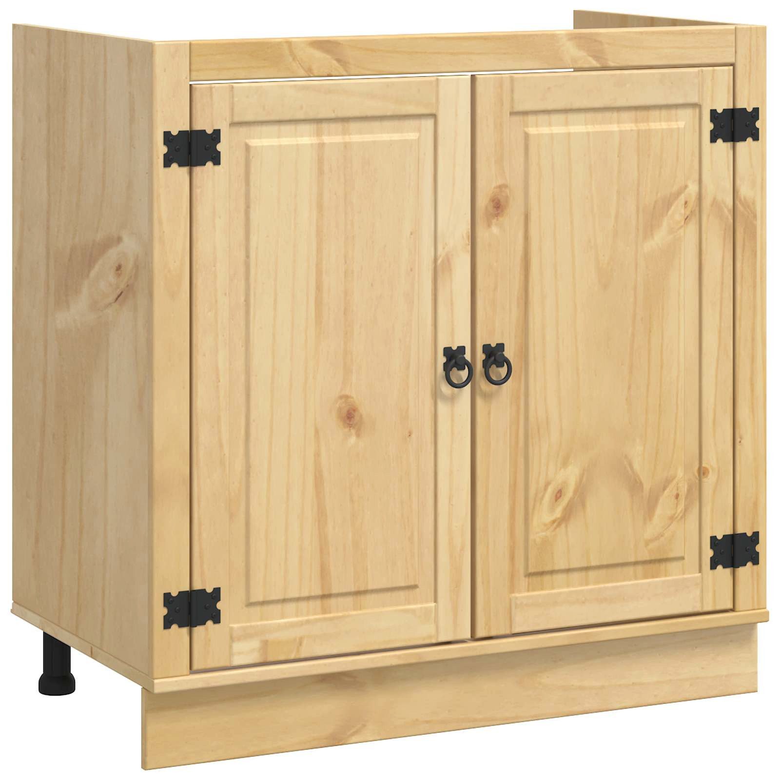 vidaXL Küchenzeile, Schrank mit Tür Honig 80 x 46 x 81.5 cm Massives Kiefernholz
