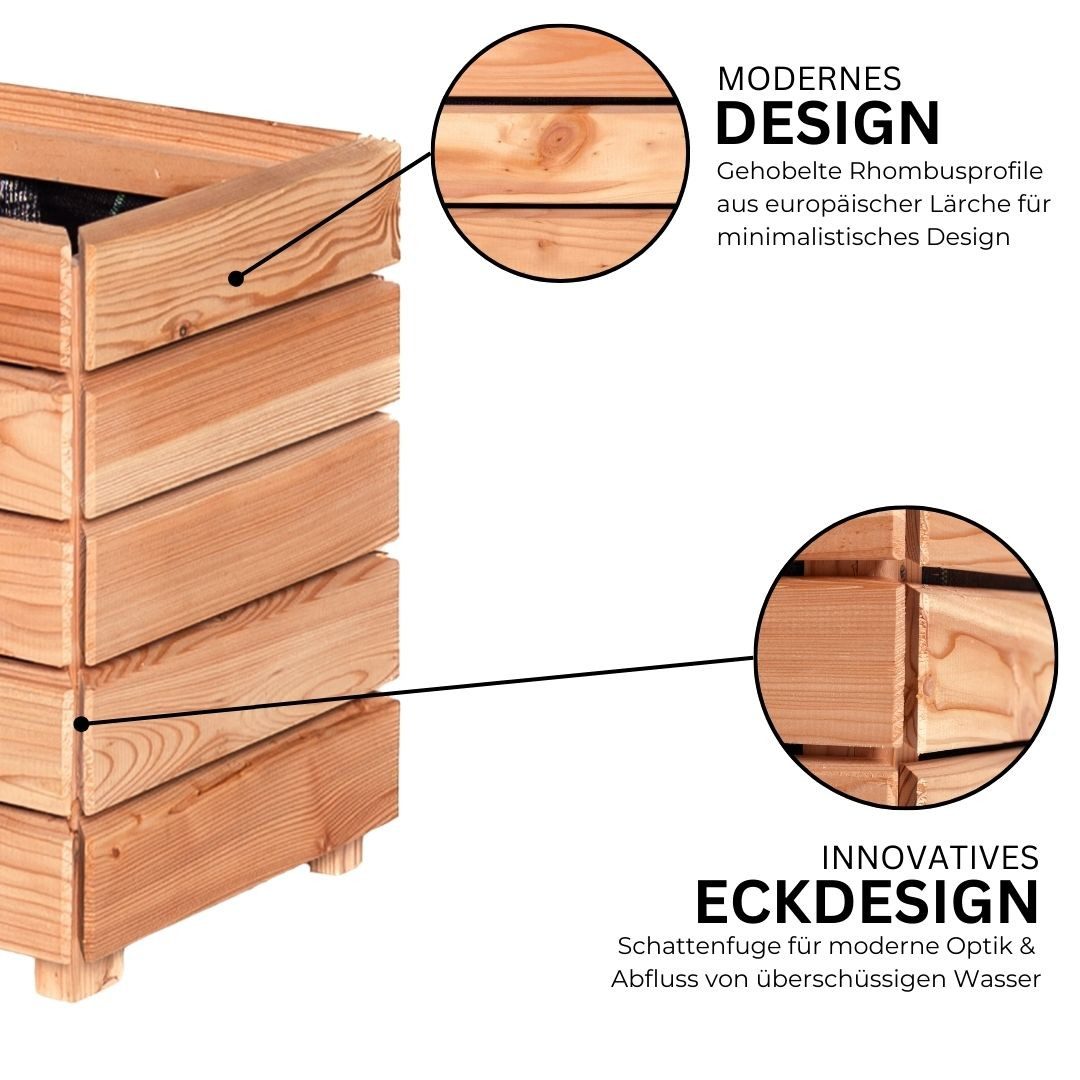 Mega-Holz Pflanzkübel Modulo aus Lärchenholz, Naturbelassen günstig online kaufen