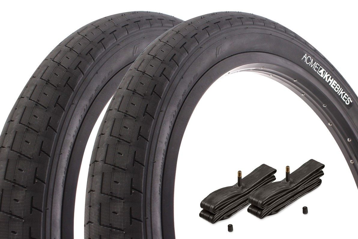 KHEbikes Fahrradreifen BMX Reifen Set KHE ACME 20 Zoll x 2,40 mit Schlauch AV, BMX Reifen PARK/STREET 20 Zoll x 2,40"