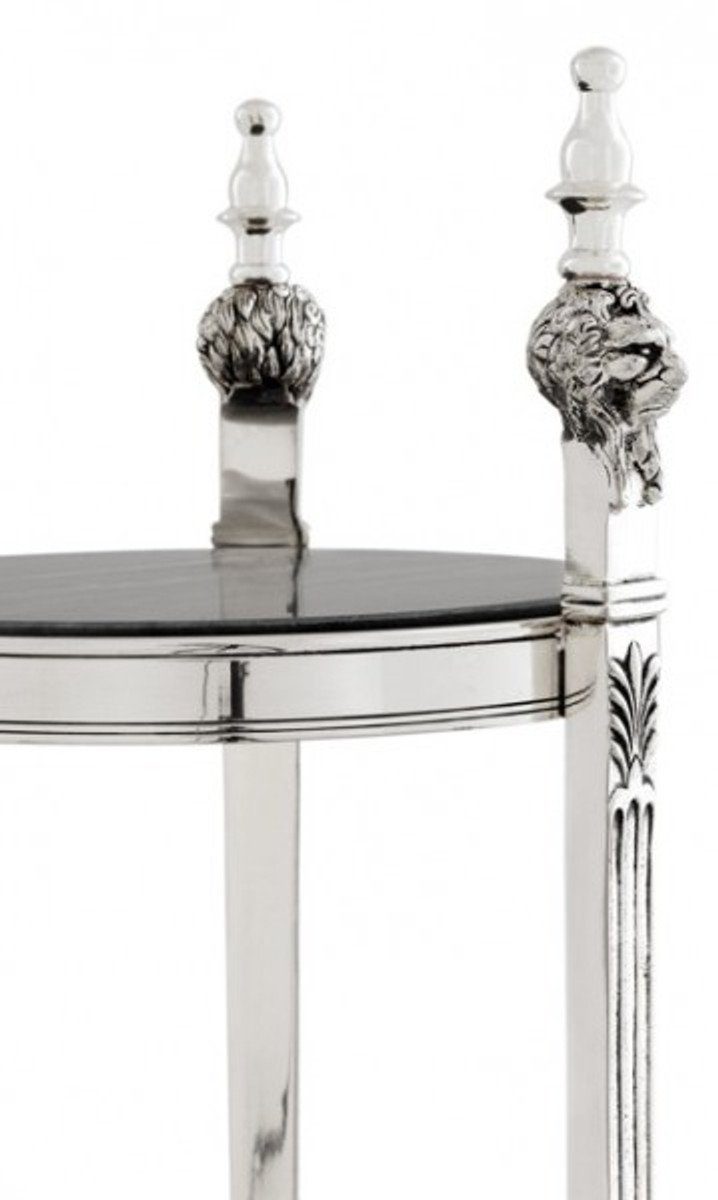 Marmorplatte 25 71 Tisch - Massiv cm Rund Beistelltisch Antik mit Silber Casa Beistelltisch Padrino x Barock Luxus
