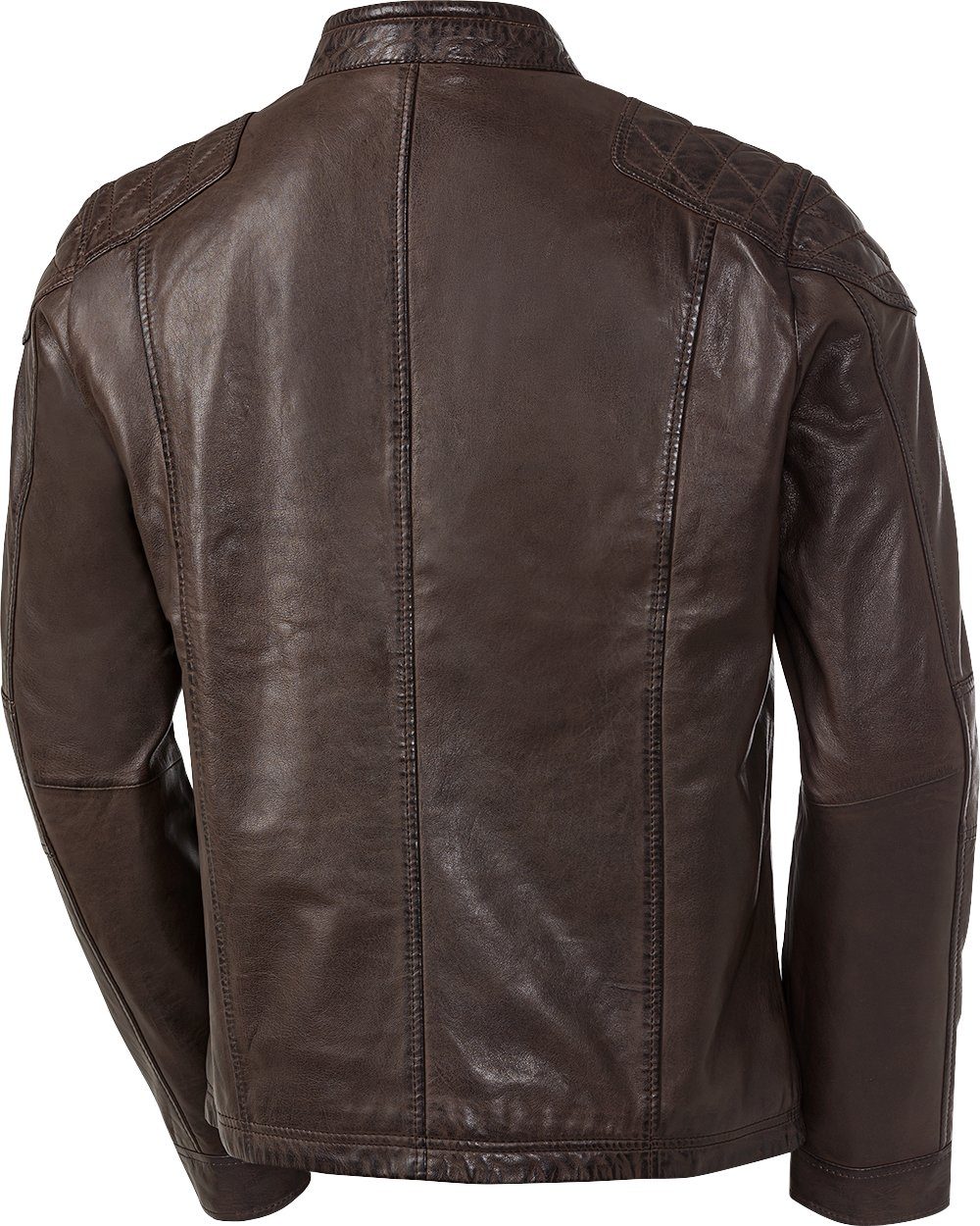 Ross & Cole Lederjacke lässiges Design mit Steppung an der Schulter