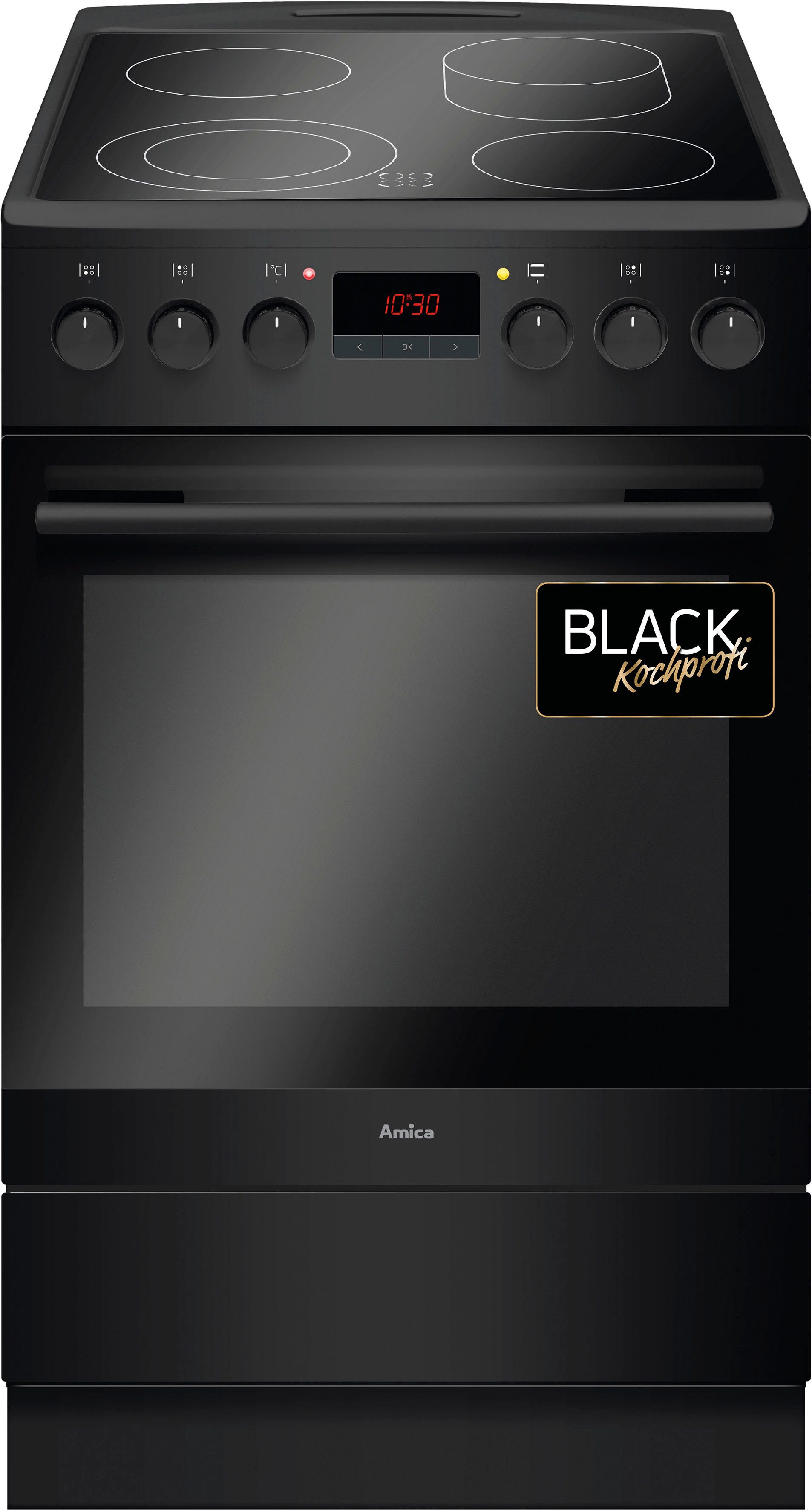 Amica Elektro-Standherd SHC 11503 SM, mit 2-fach-Teleskopauszug, Steam Clean, Komfortables Kochen und Backen mit bequemer Handhabung