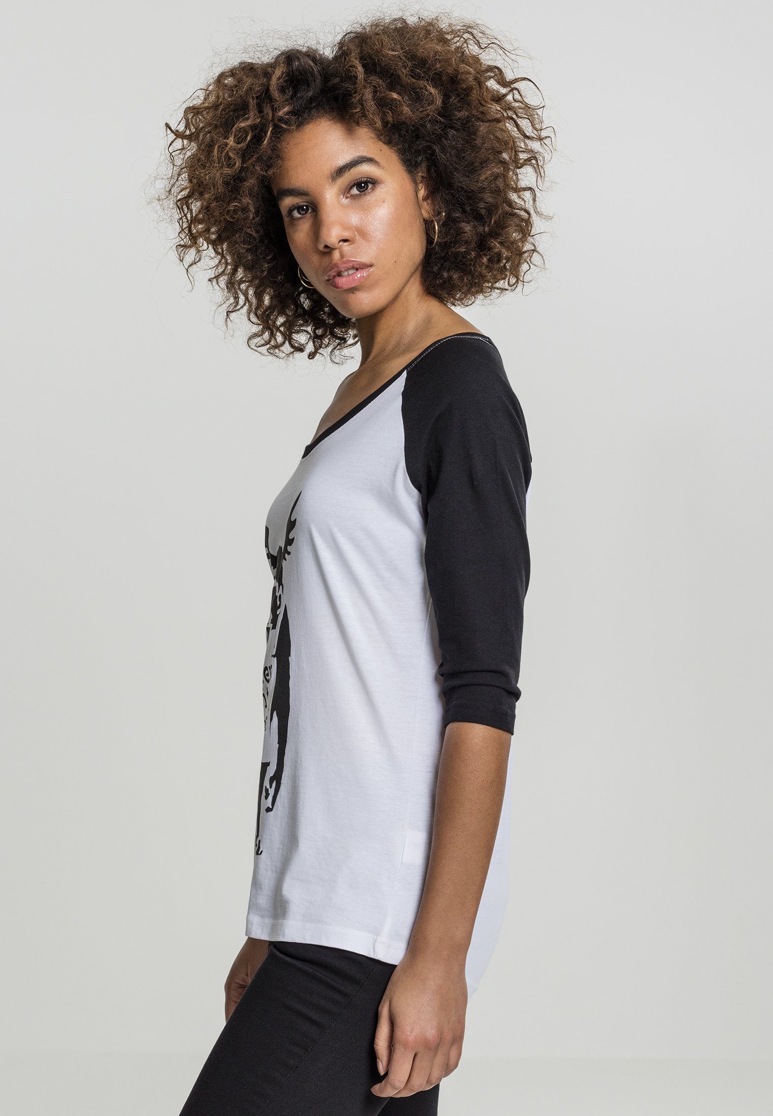 Graffiti Kurzarmshirt Banksy´s Damen Raglan Ladies - Ape Brandalised (1-tlg) Tee Merchcode