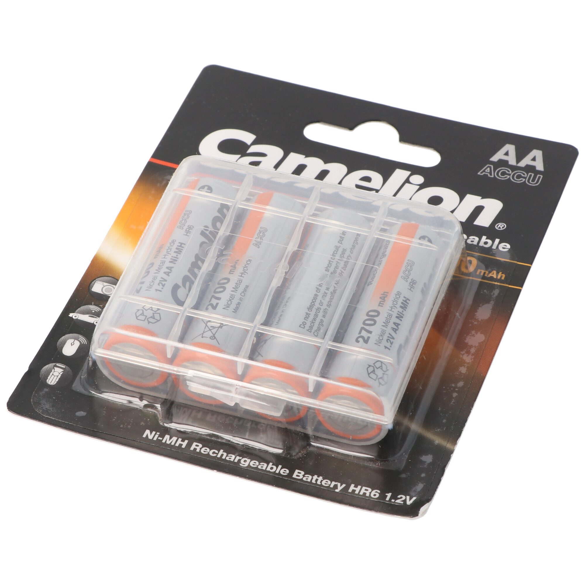 Camelion AA, Mignon LR6, HR6, NiMH Akku mit bis zu 2700mAh in 4er Blisterverpa Akku 2700 mAh (1,2 V)