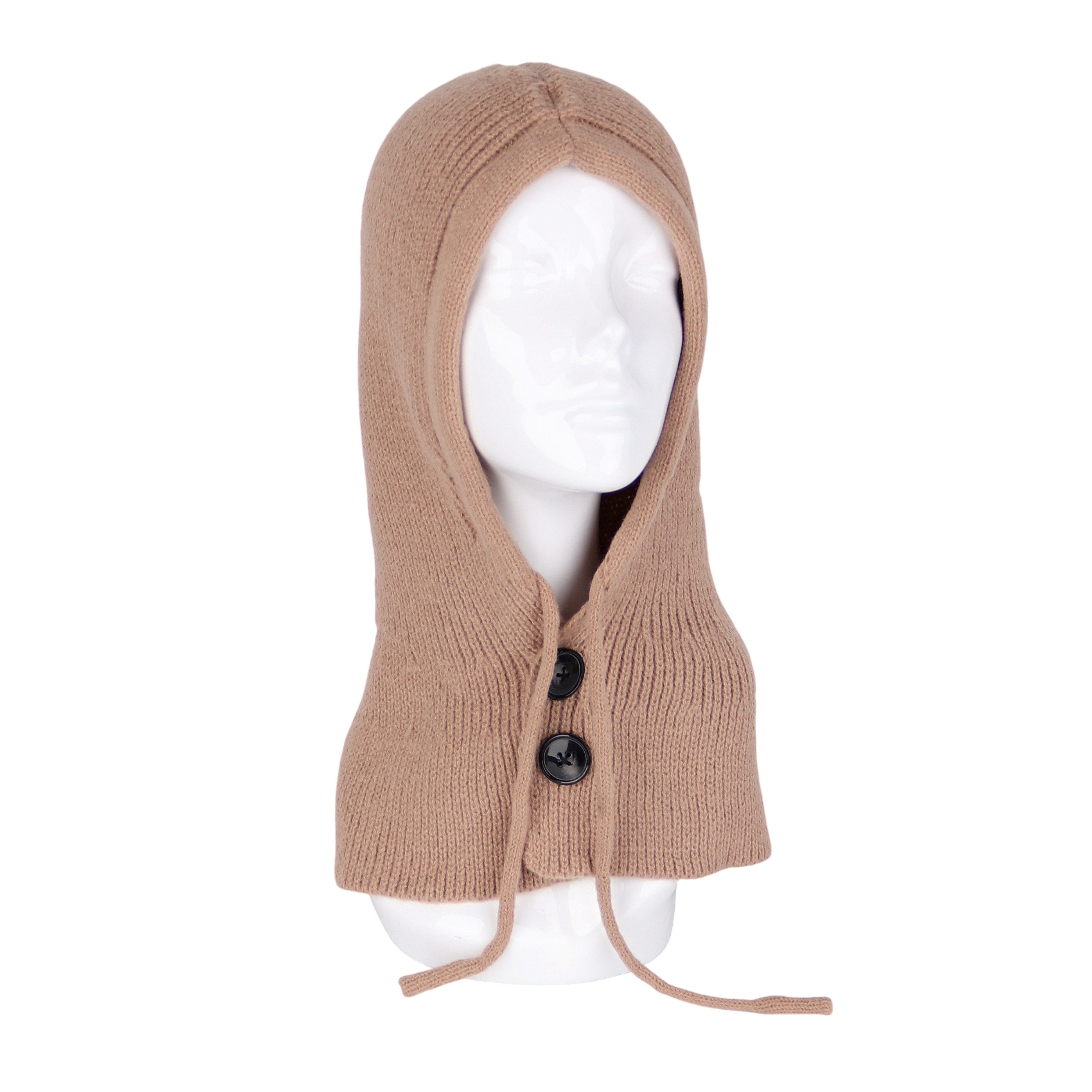 MIRROSI Strickmütze Damen BALACLAVA mit Zopfmuster oder Unifarben Wintermüt günstig online kaufen