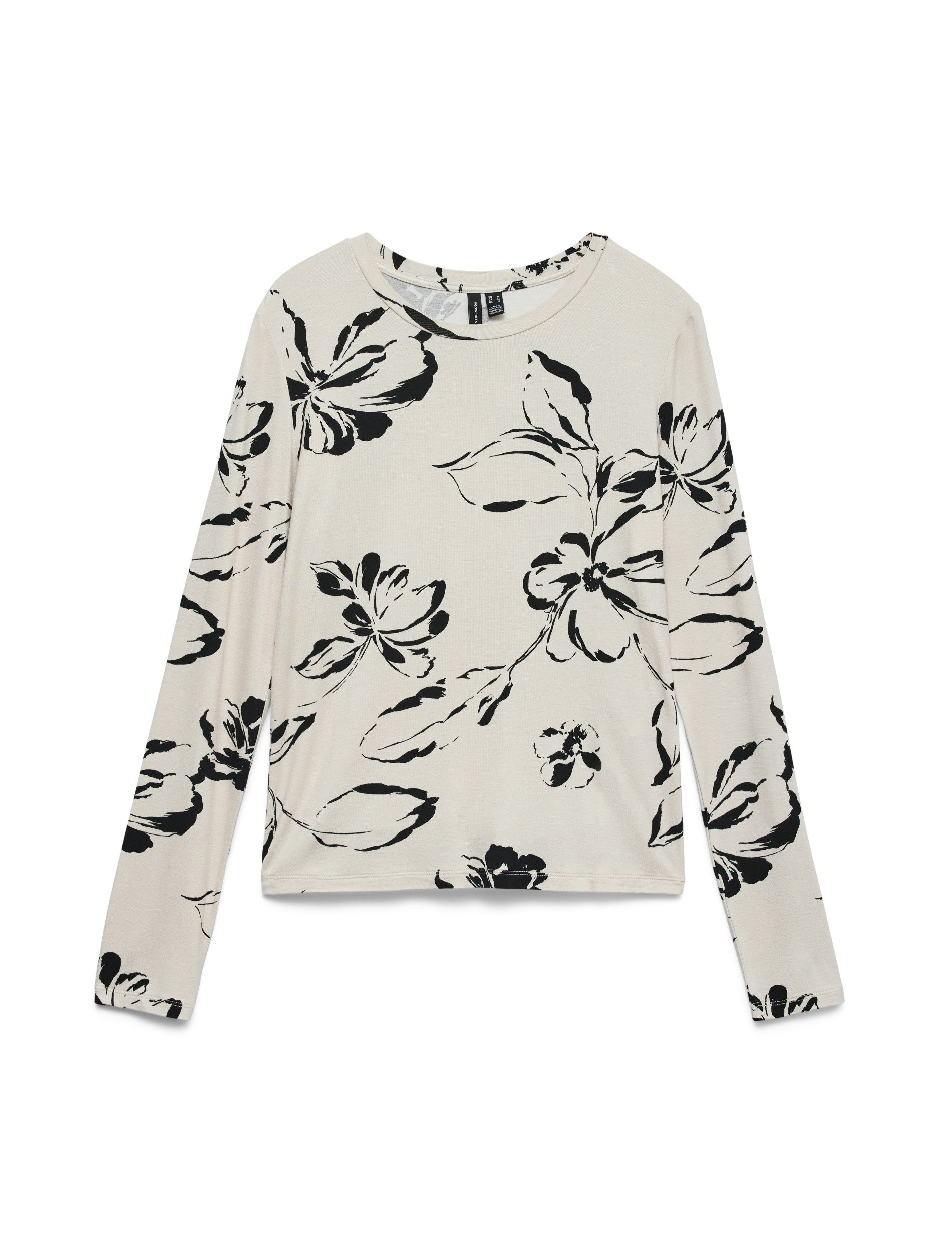 Schlupfbluse VMKLIO ALBERTE LS TOP BOX JRS GA, Pumice Stone/LILA_BLACK