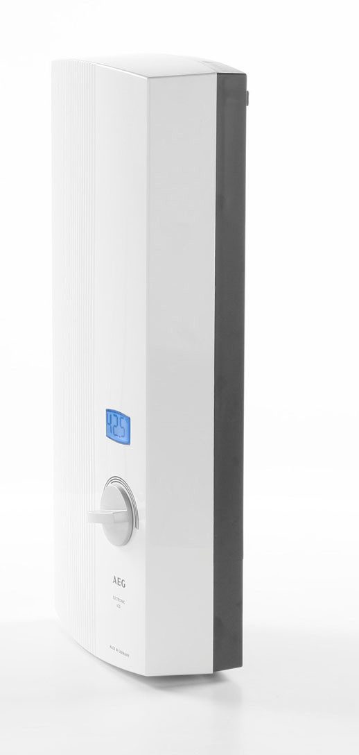 AEG Haustechnik Komfort-Durchlauferhitzer DDLE LCD 18 kW, gradgenaue Temperaturwahl, elektronisch, min. 30 °C, max. 60 °C, konstante Warmwassertemperatur mit LC-Display