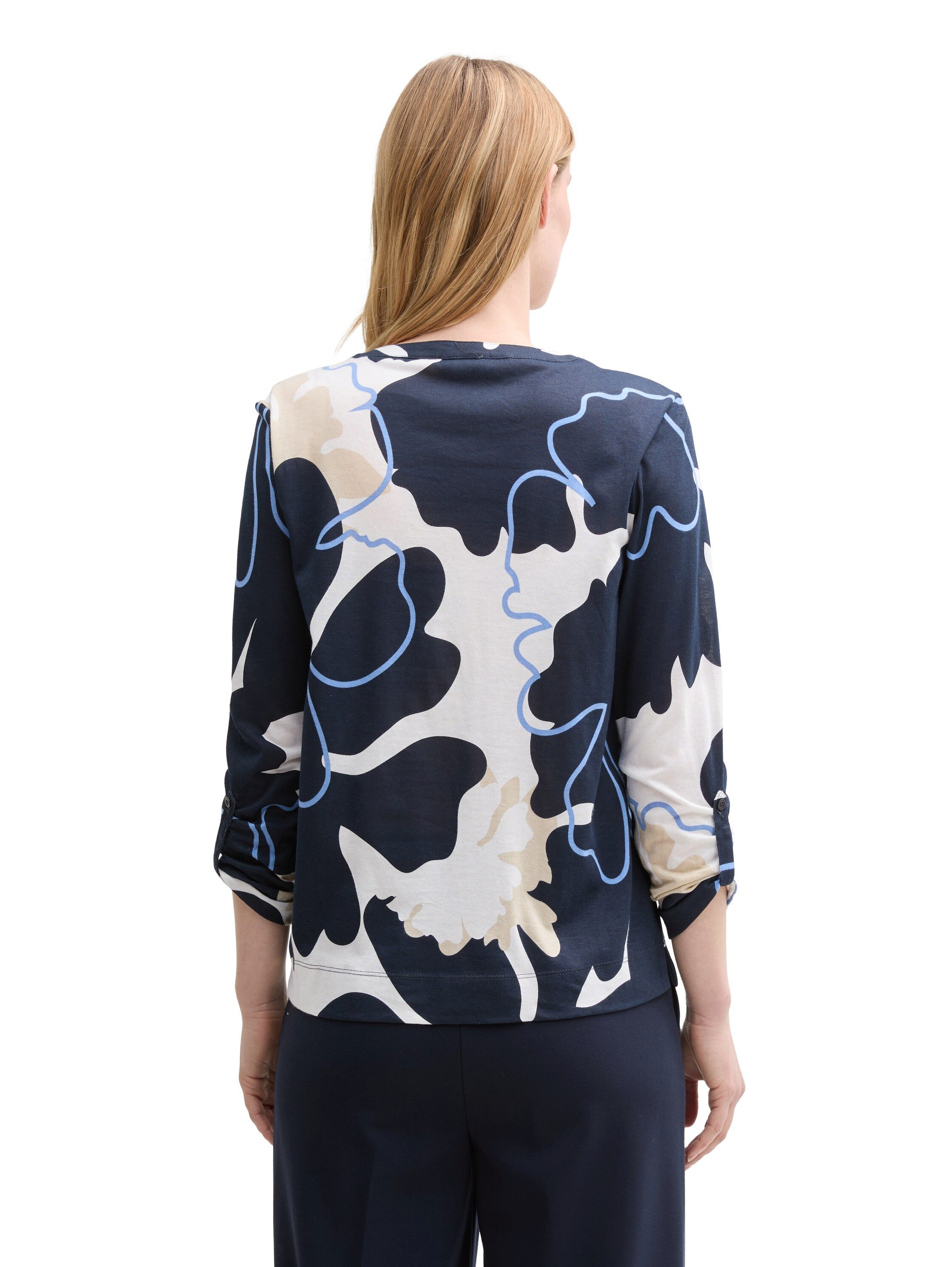 TOM TAILOR Langarmshirt mit All-Over Print günstig online kaufen
